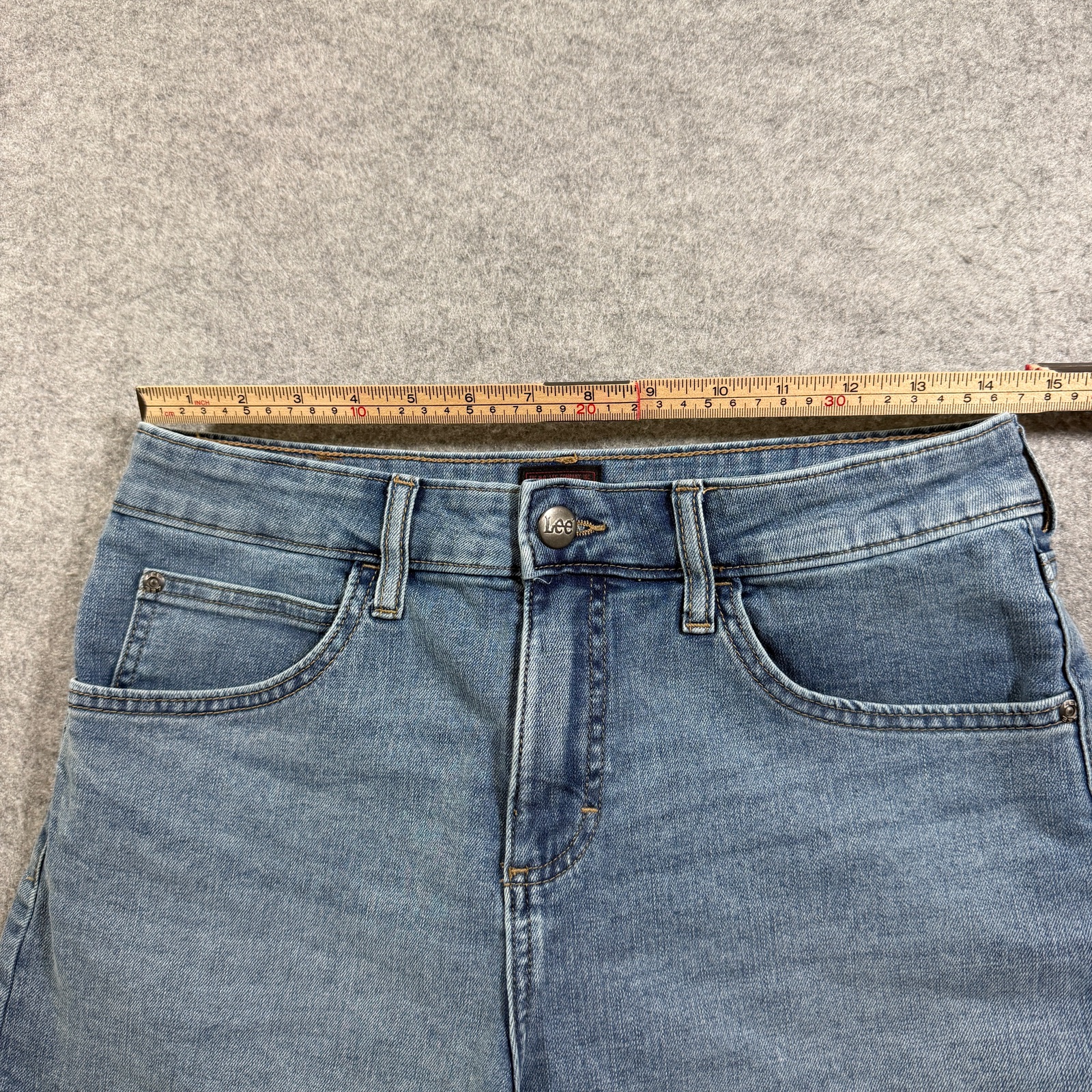Lee Denim Shorts Womens 8 Light Wash High Rise Stretch 5 Pocket Casual Jeans thumbnail 6