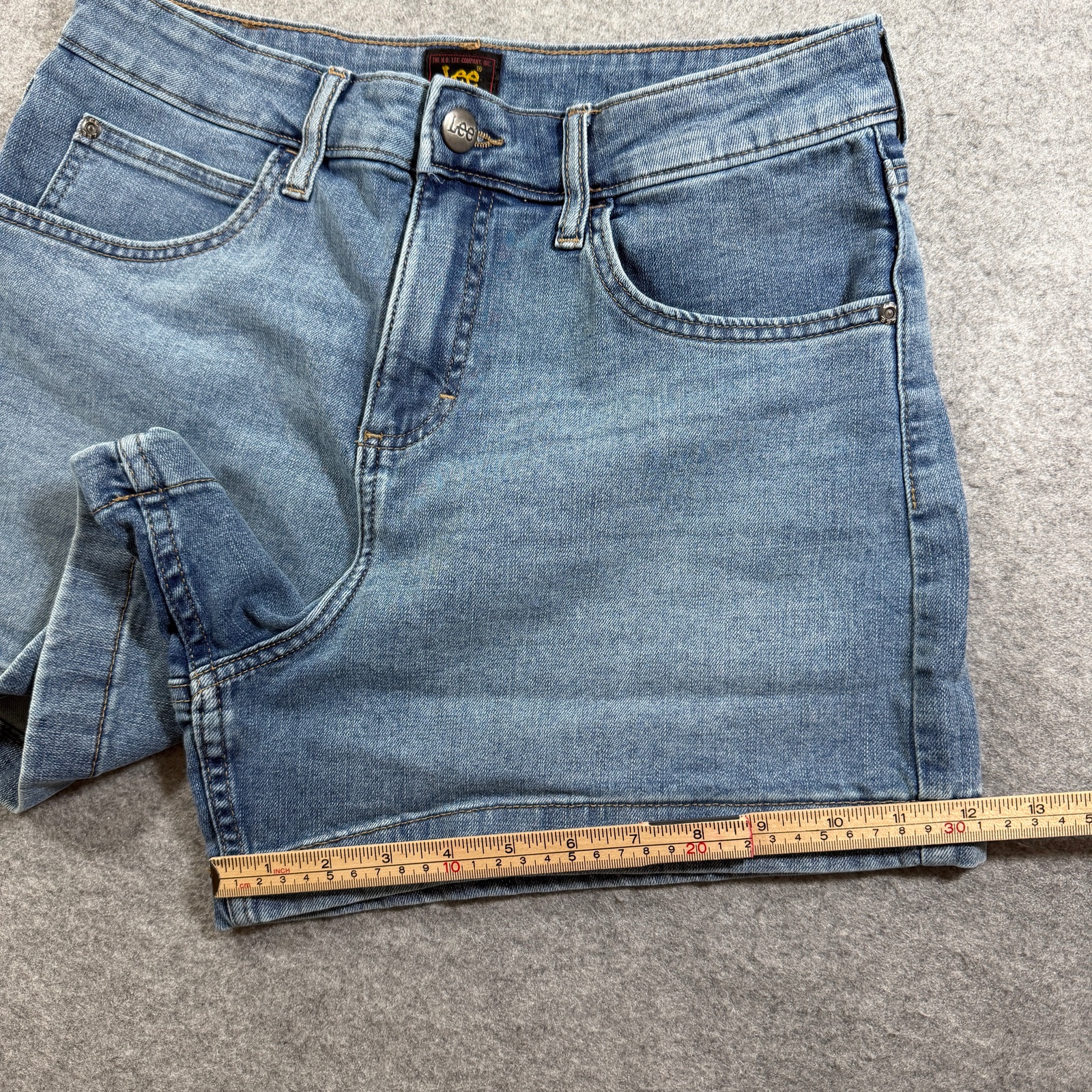 Lee Denim Shorts Womens 8 Light Wash High Rise Stretch 5 Pocket Casual Jeans thumbnail 7