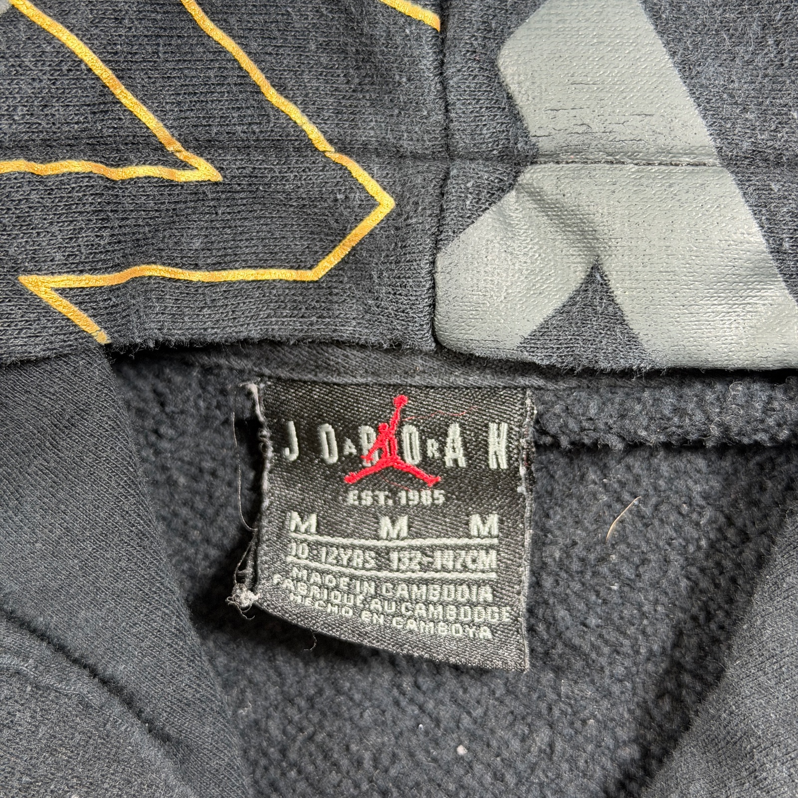 Jordan Hoodie Boys M Black Jumpman All Over Graphic Print Pullover Streetwear thumbnail 3