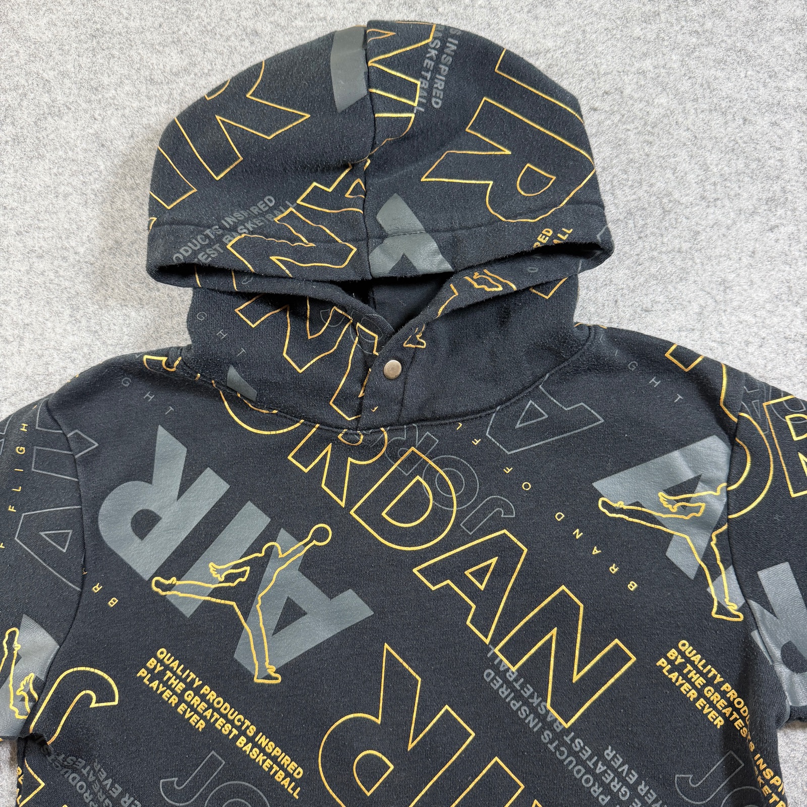Jordan Hoodie Boys M Black Jumpman All Over Graphic Print Pullover Streetwear thumbnail 4