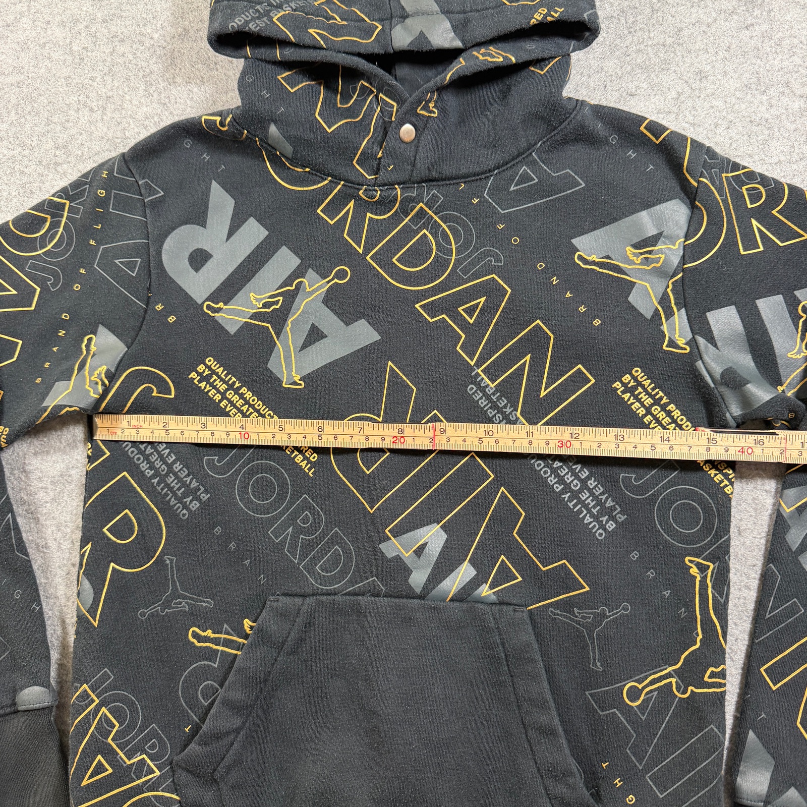 Jordan Hoodie Boys M Black Jumpman All Over Graphic Print Pullover Streetwear thumbnail 6