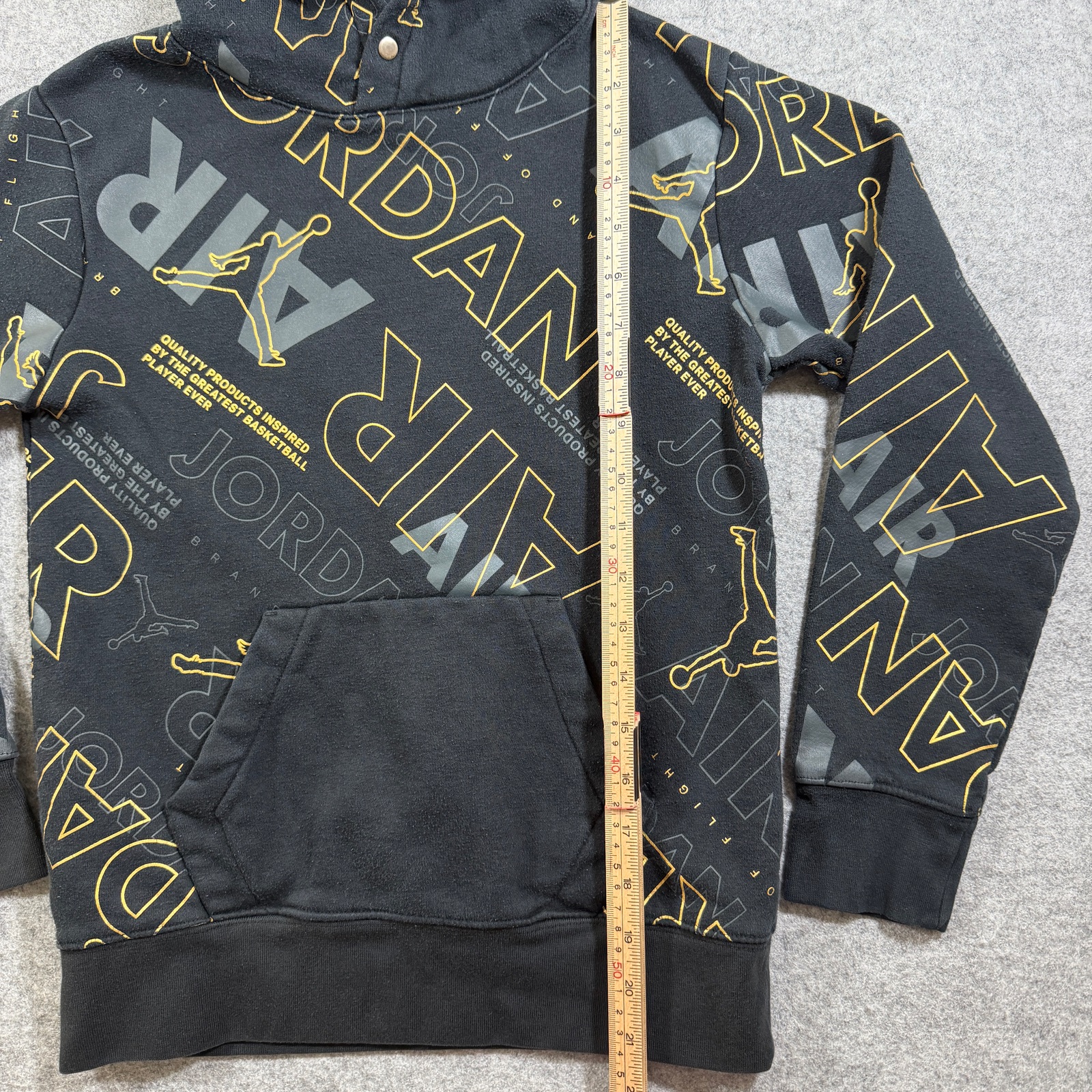 Jordan Hoodie Boys M Black Jumpman All Over Graphic Print Pullover Streetwear thumbnail 7