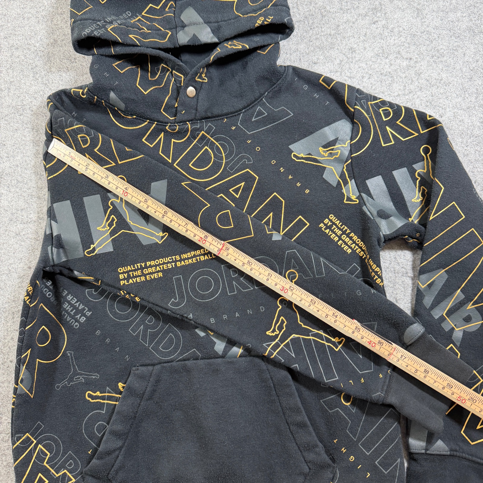 Jordan Hoodie Boys M Black Jumpman All Over Graphic Print Pullover Streetwear thumbnail 8