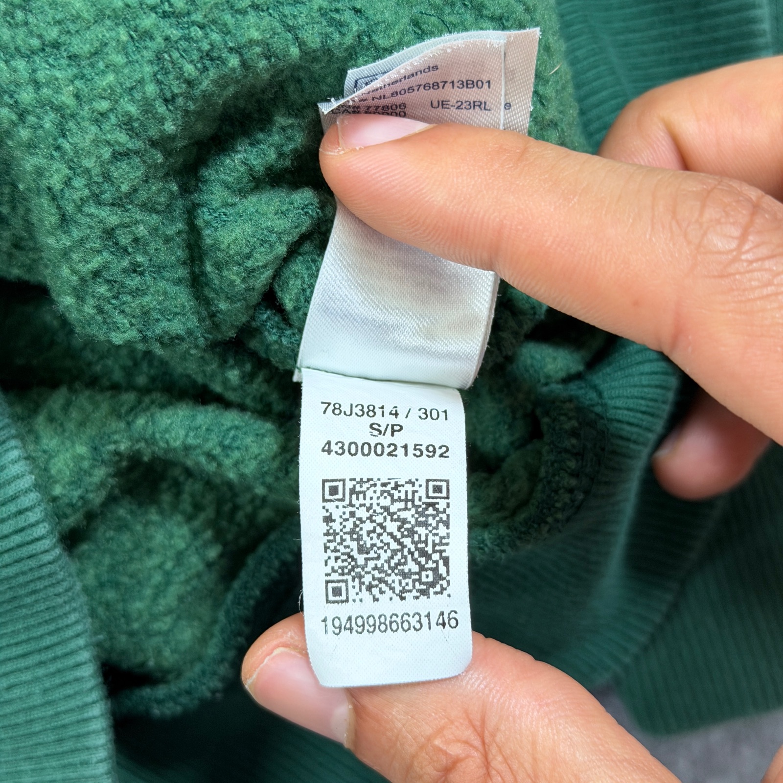 Tommy Hilfiger Sweatshirt Mens S Green Crewneck Flag Logo Fleece Ribbed Cuffs thumbnail 11