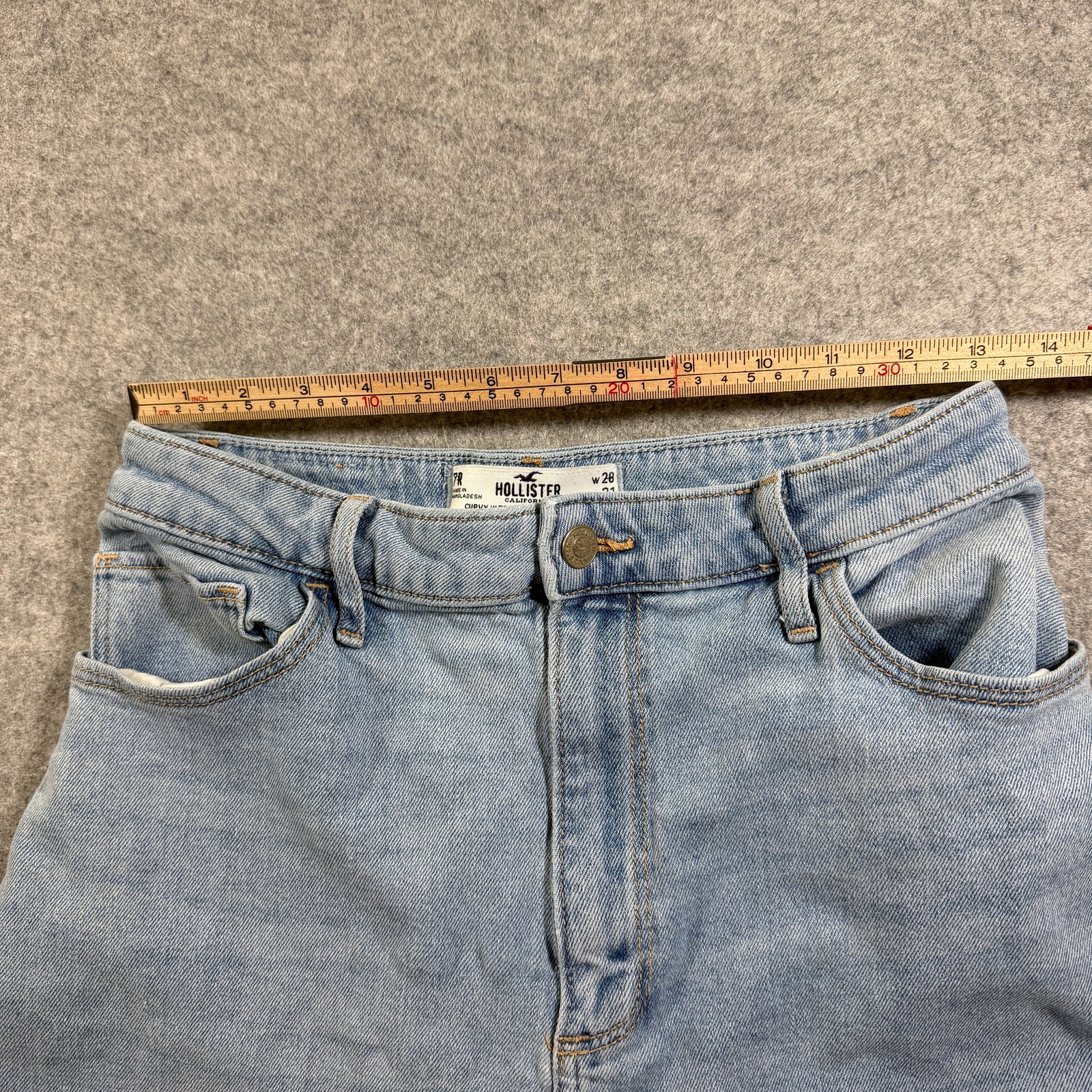 Hollister Curvy Ultra High Rise Dad Jeans Womens 7R (28x31) Light Wash Stretch thumbnail 5