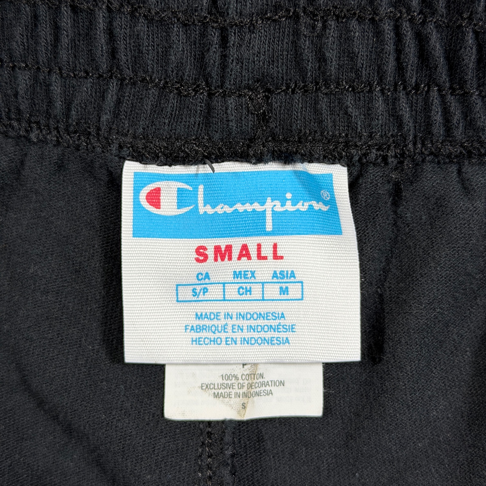 VTG Champion Shorts Womens S Black White Trim Dolphin Hem 100% Cotton Athletic thumbnail 4