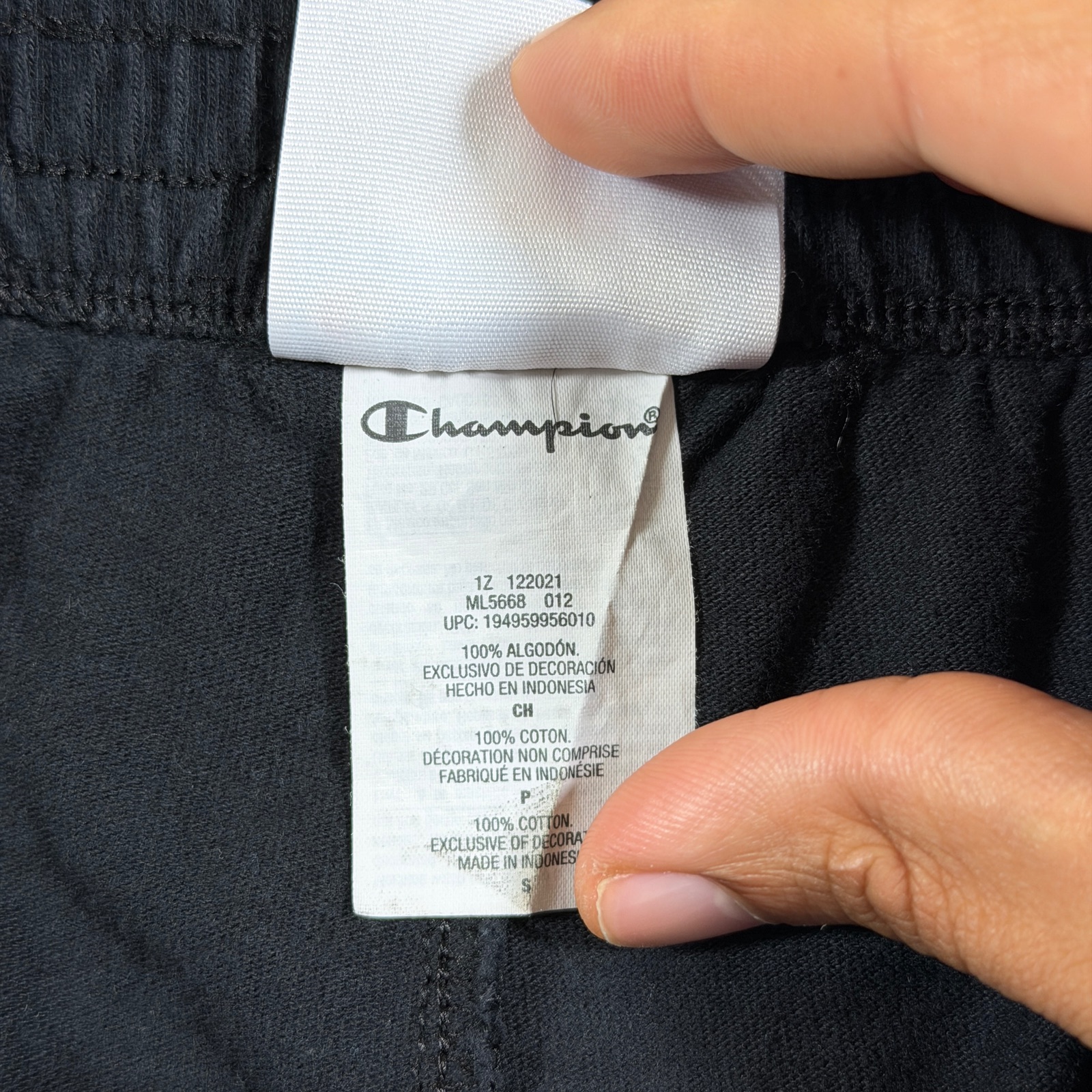 VTG Champion Shorts Womens S Black White Trim Dolphin Hem 100% Cotton Athletic thumbnail 5