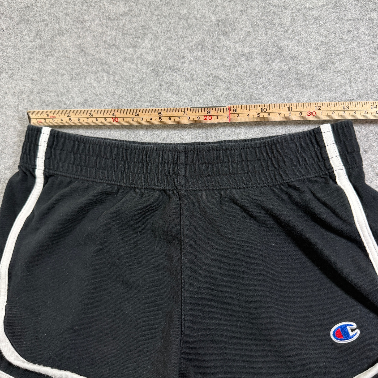 VTG Champion Shorts Womens S Black White Trim Dolphin Hem 100% Cotton Athletic thumbnail 6