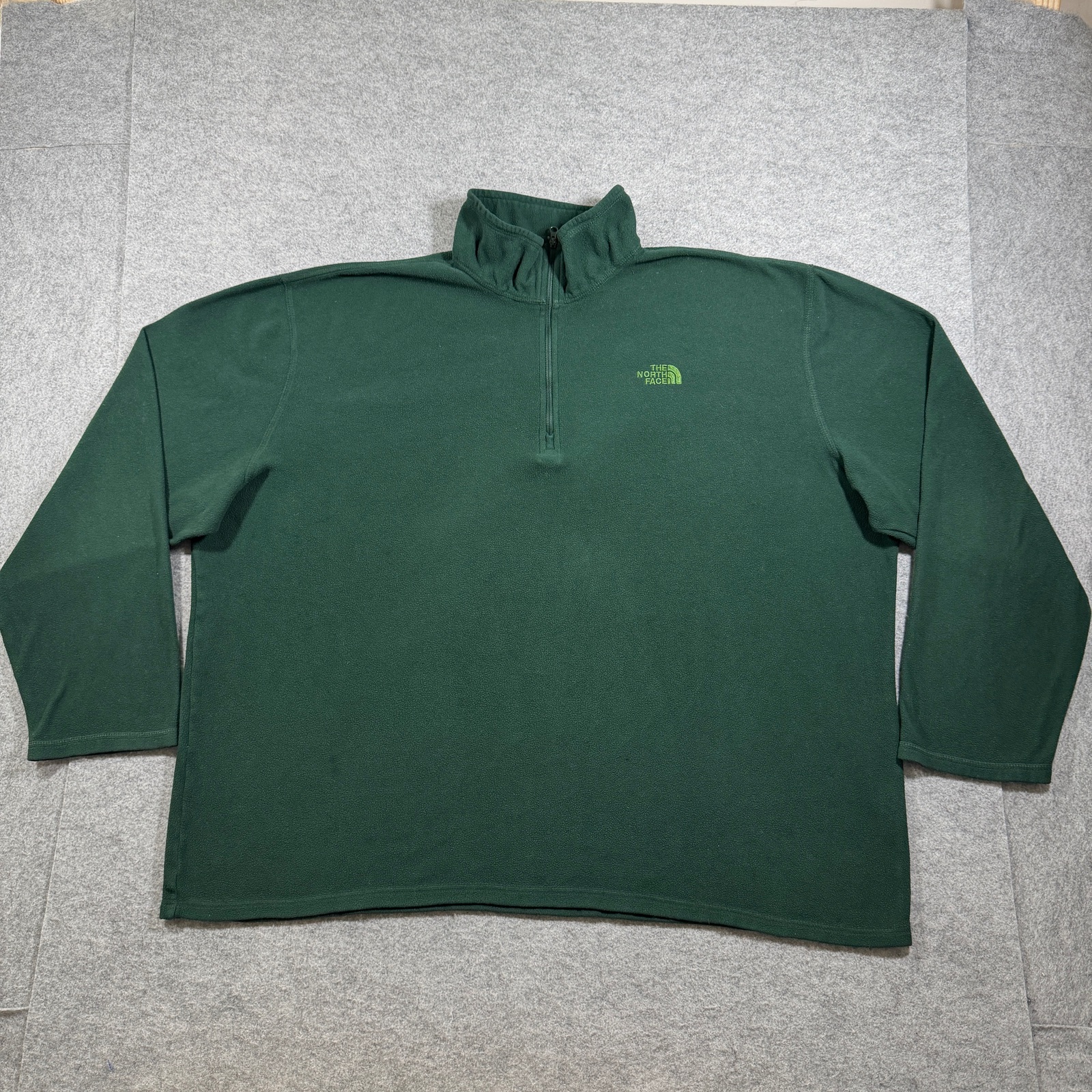The North Face TKA 100 Polartec Fleece 1/4 Zip Mens XXL Green Hiking Outdoor