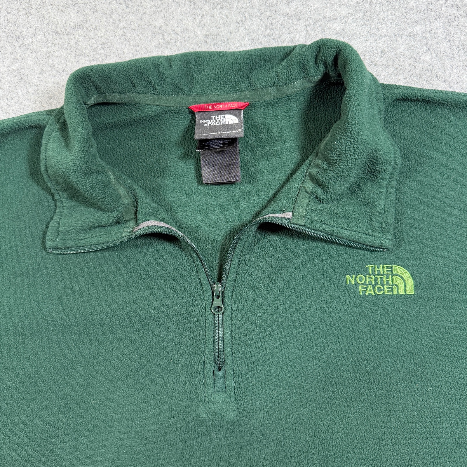 The North Face TKA 100 Polartec Fleece 1/4 Zip Mens XXL Green Hiking Outdoor thumbnail 3