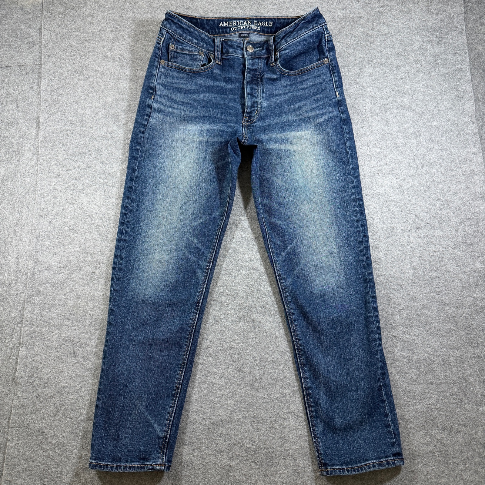 American Eagle Vintage Hi-Rise Jeans Womens 6 Blue Denim Stretch Button Fly