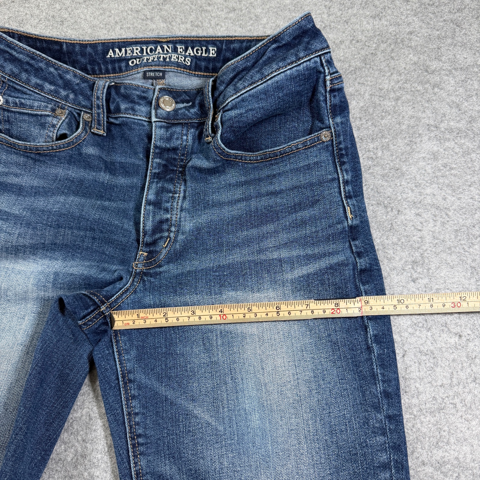American Eagle Vintage Hi-Rise Jeans Womens 6 Blue Denim Stretch Button Fly thumbnail 8