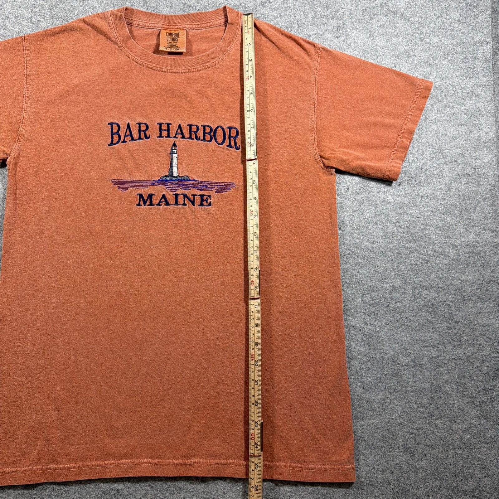 Comfort Colors T Shirt Unisex S Clay Bar Harbor Maine Lighthouse Embroidered Tee thumbnail 6