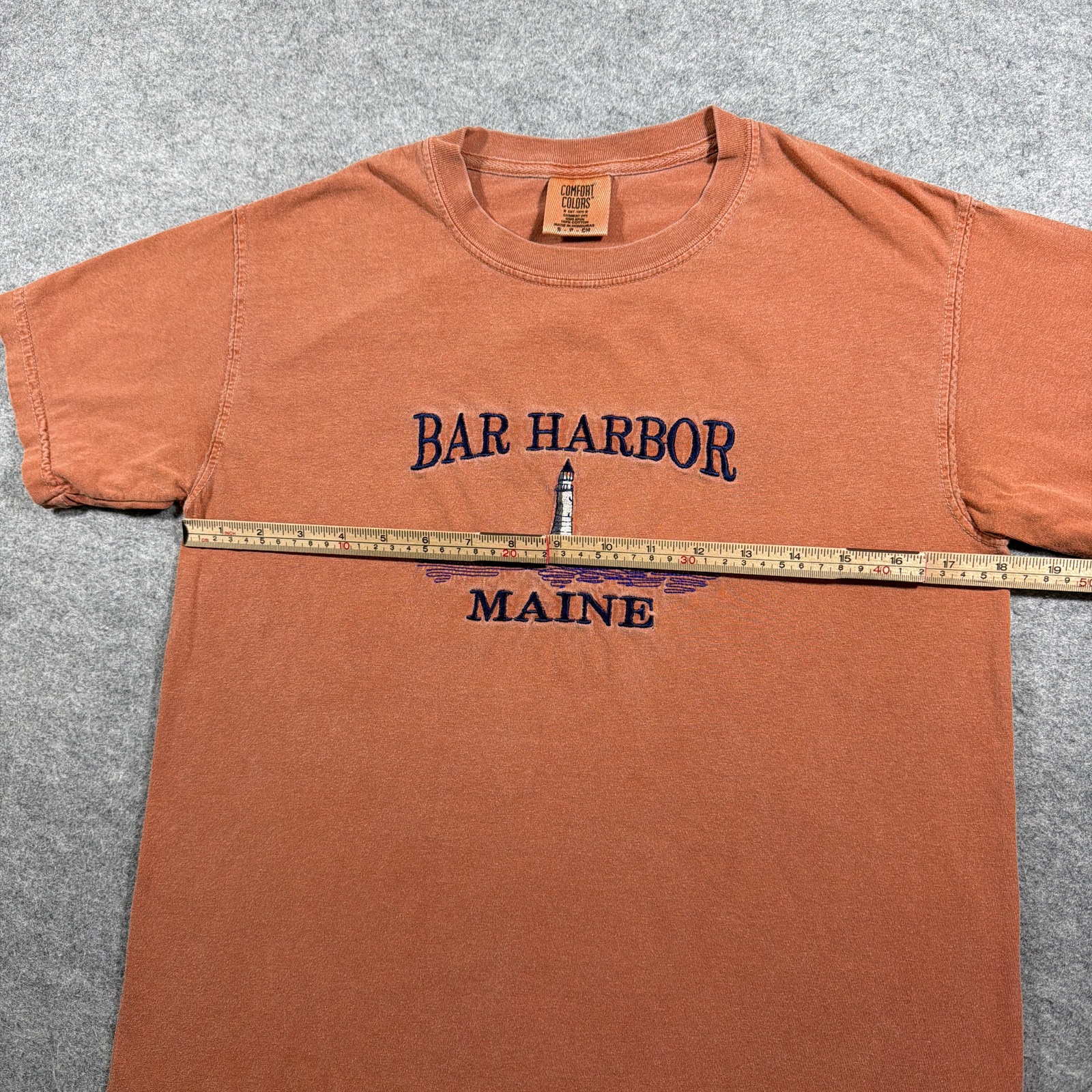 Comfort Colors T Shirt Unisex S Clay Bar Harbor Maine Lighthouse Embroidered Tee thumbnail 7