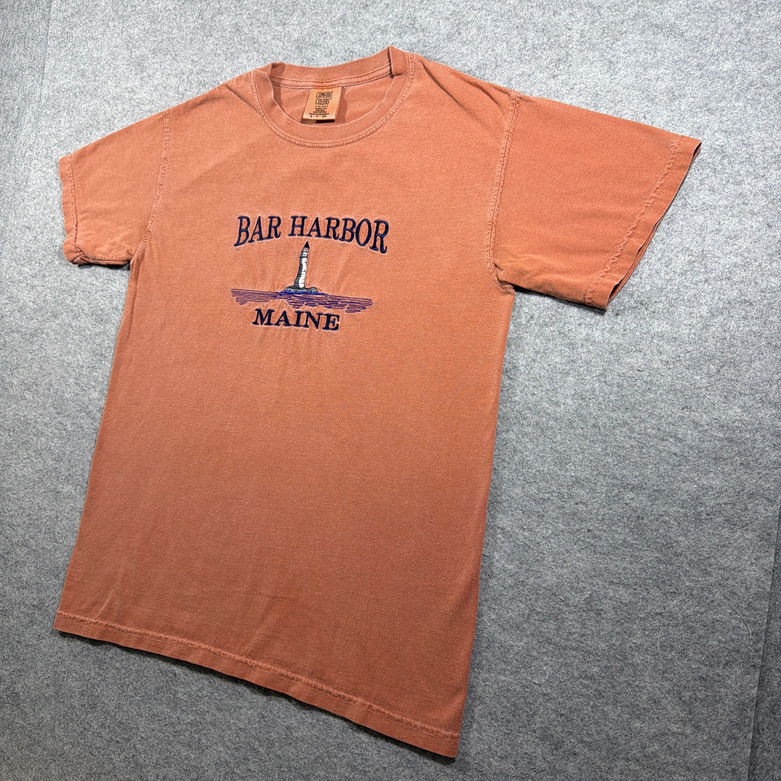 Comfort Colors T Shirt Unisex S Clay Bar Harbor Maine Lighthouse Embroidered Tee thumbnail 10