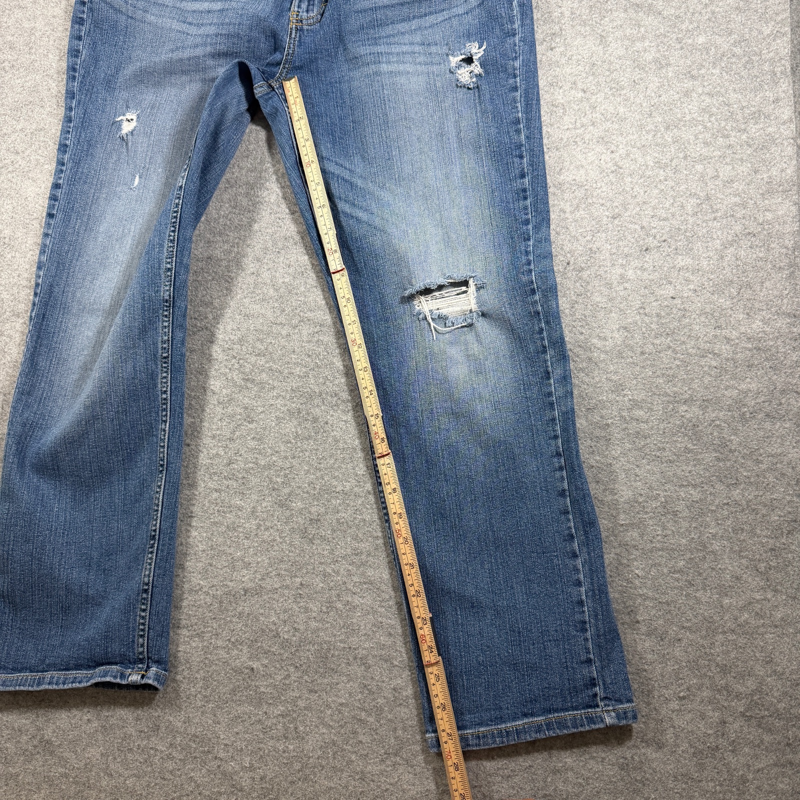 Banana Republic Girlfriend Jeans Womens M (33x27) Blue Denim Distressed Stretch thumbnail 8