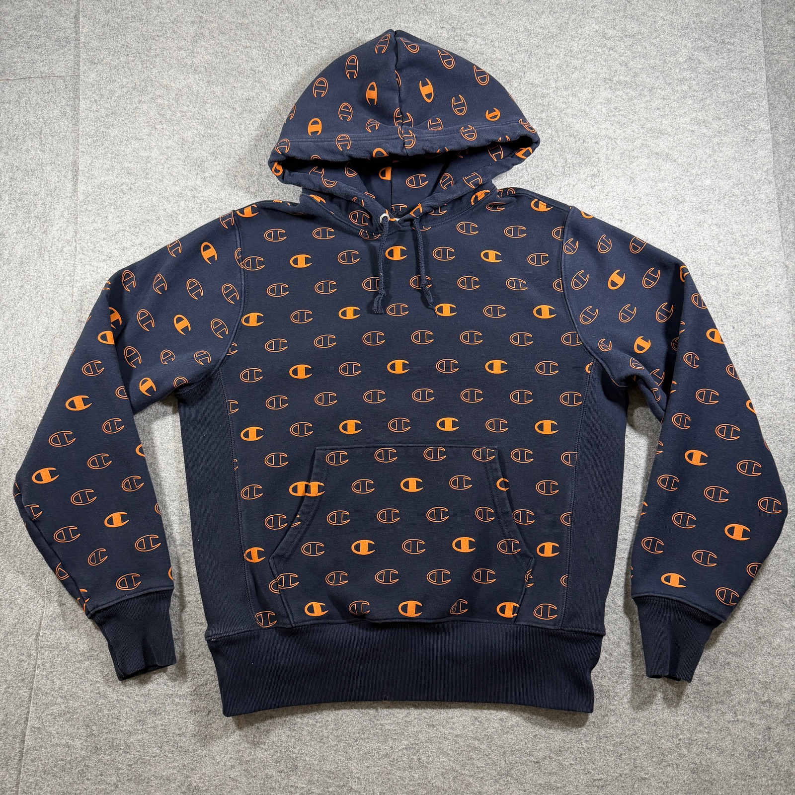 Champion Reverse Weave Hoodie Mens L Black Heavyweight Fleece Logo Pullover