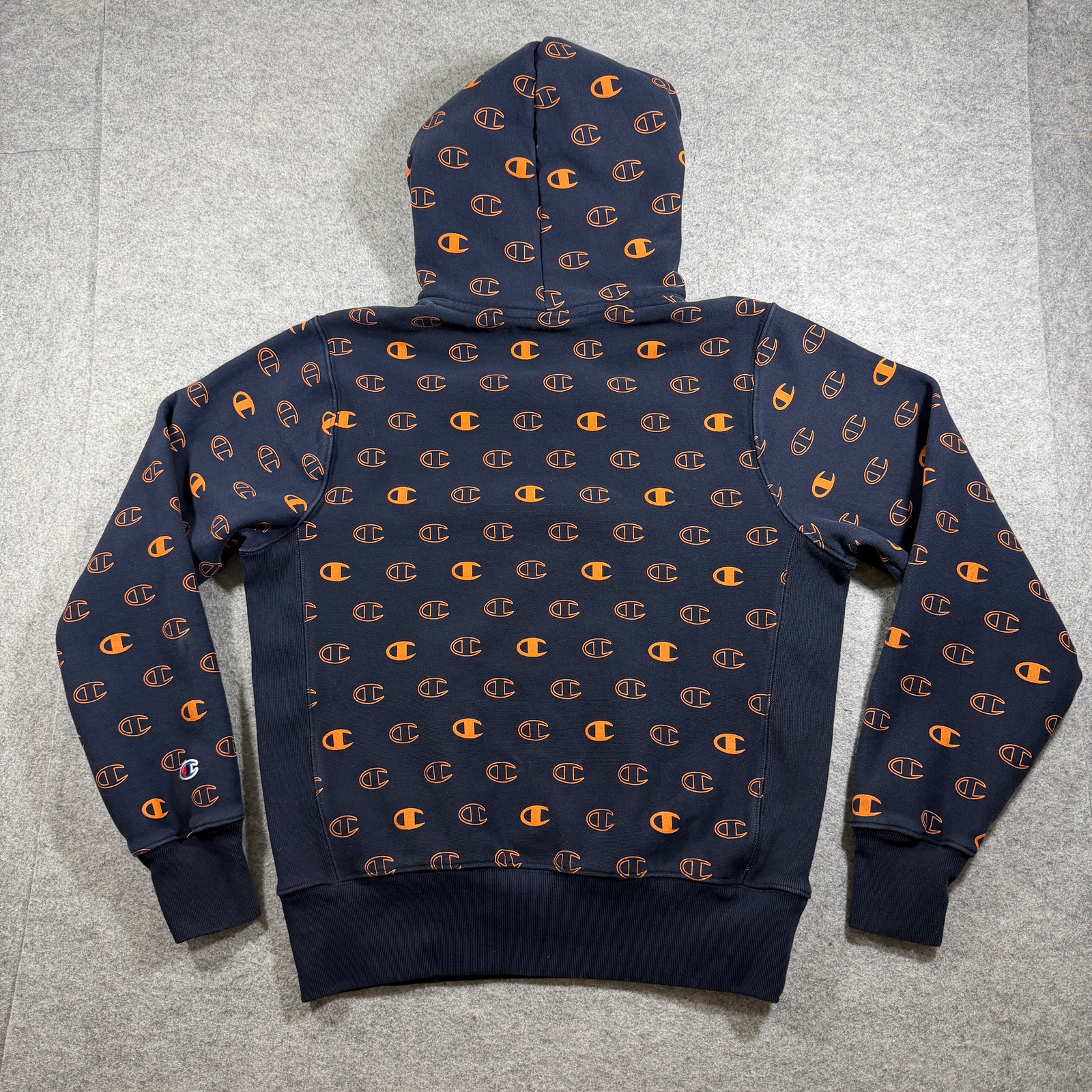 Champion Reverse Weave Hoodie Mens L Black Heavyweight Fleece Logo Pullover thumbnail 2