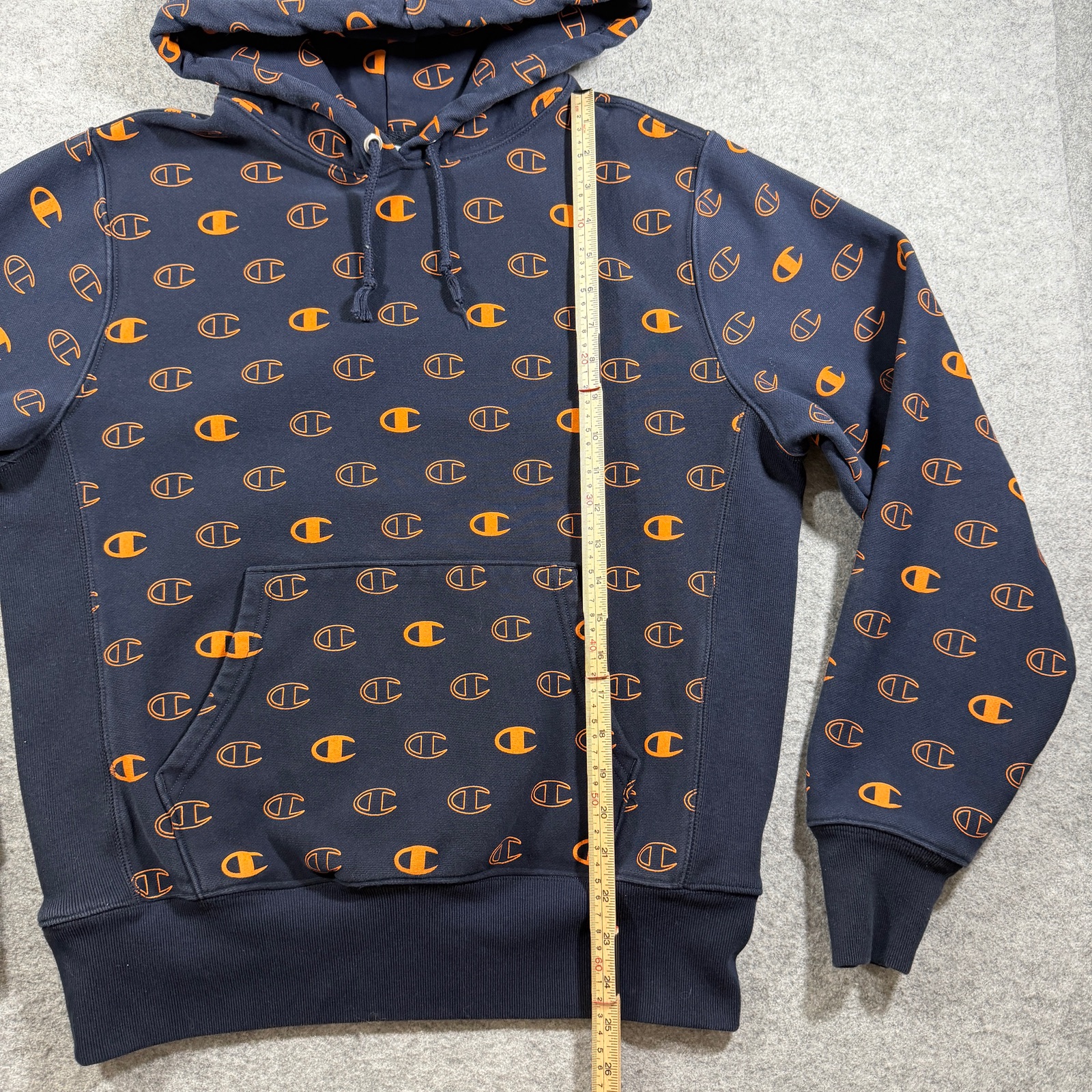 Champion Reverse Weave Hoodie Mens L Black Heavyweight Fleece Logo Pullover thumbnail 6
