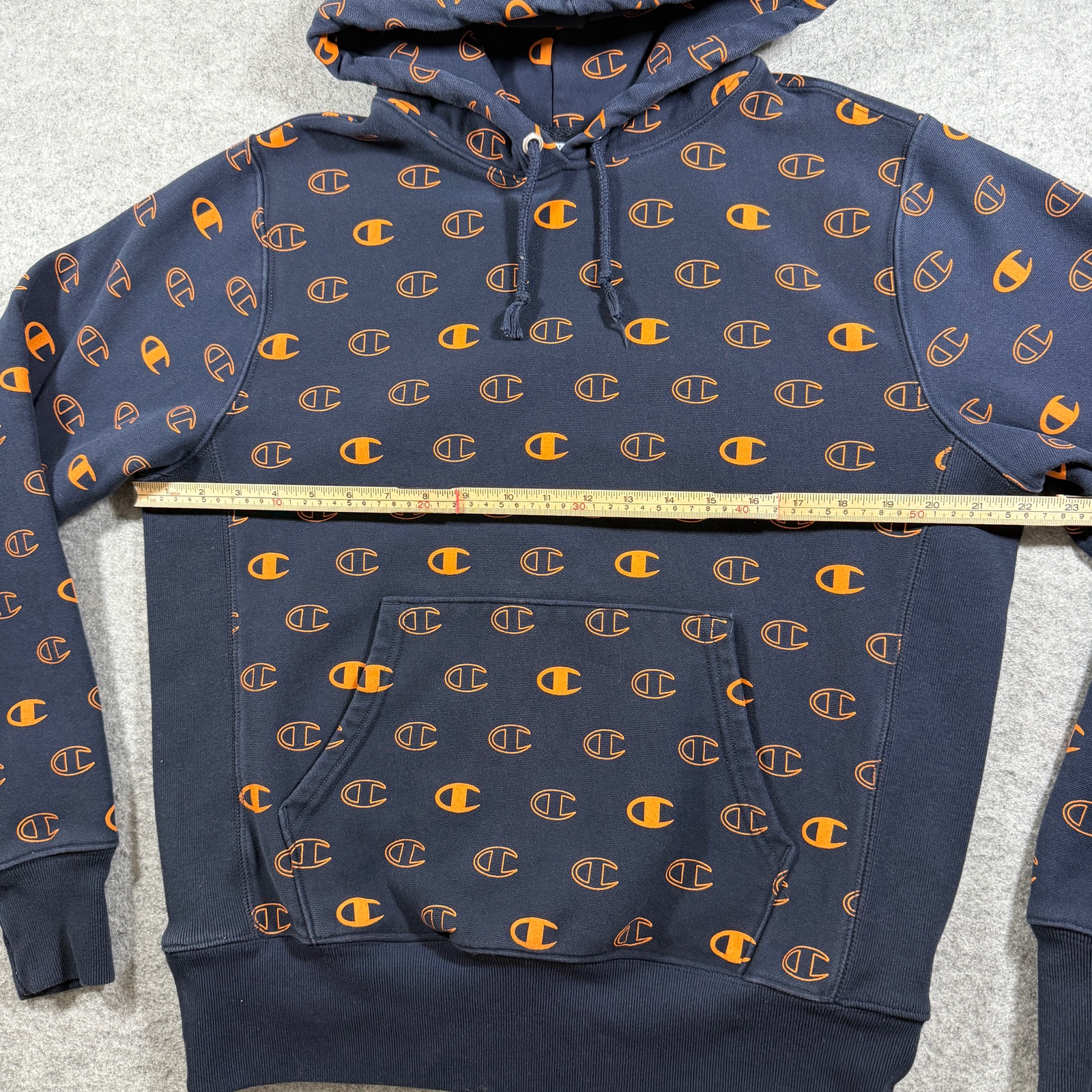 Champion Reverse Weave Hoodie Mens L Black Heavyweight Fleece Logo Pullover thumbnail 7