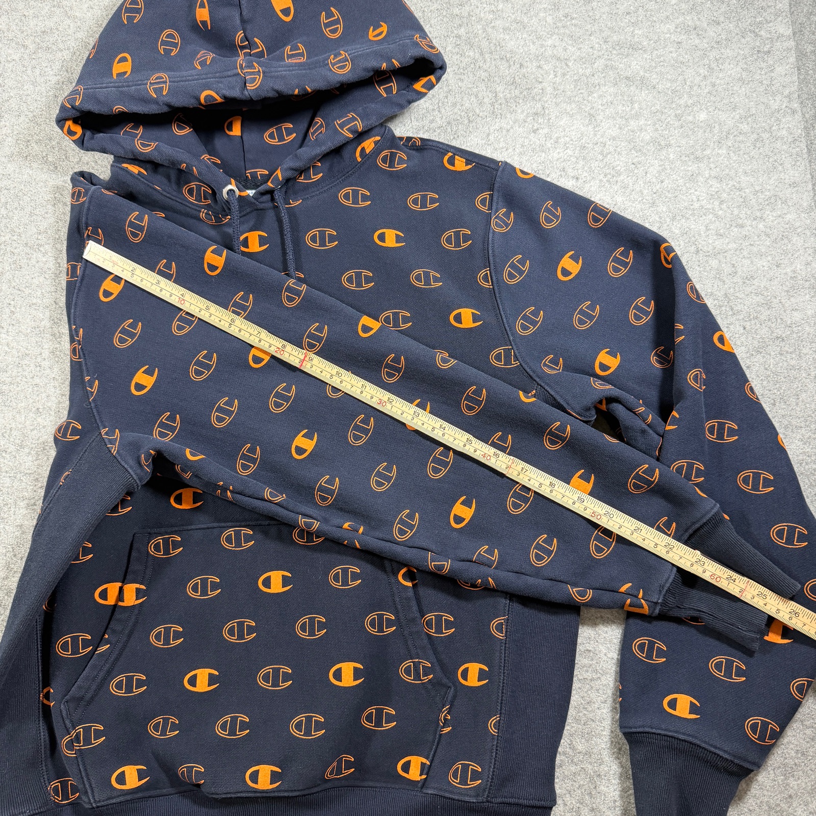 Champion Reverse Weave Hoodie Mens L Black Heavyweight Fleece Logo Pullover thumbnail 8