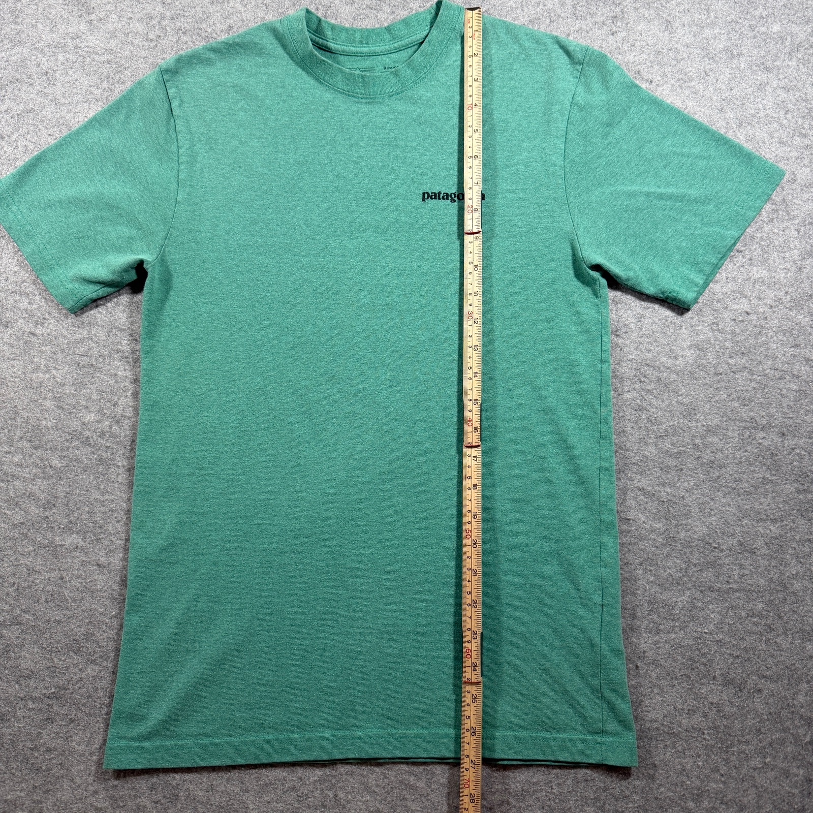 Patagonia P-6 Logo T Shirt Unisex XS Heather Green Mountain Graphic Cotton Tee thumbnail 5