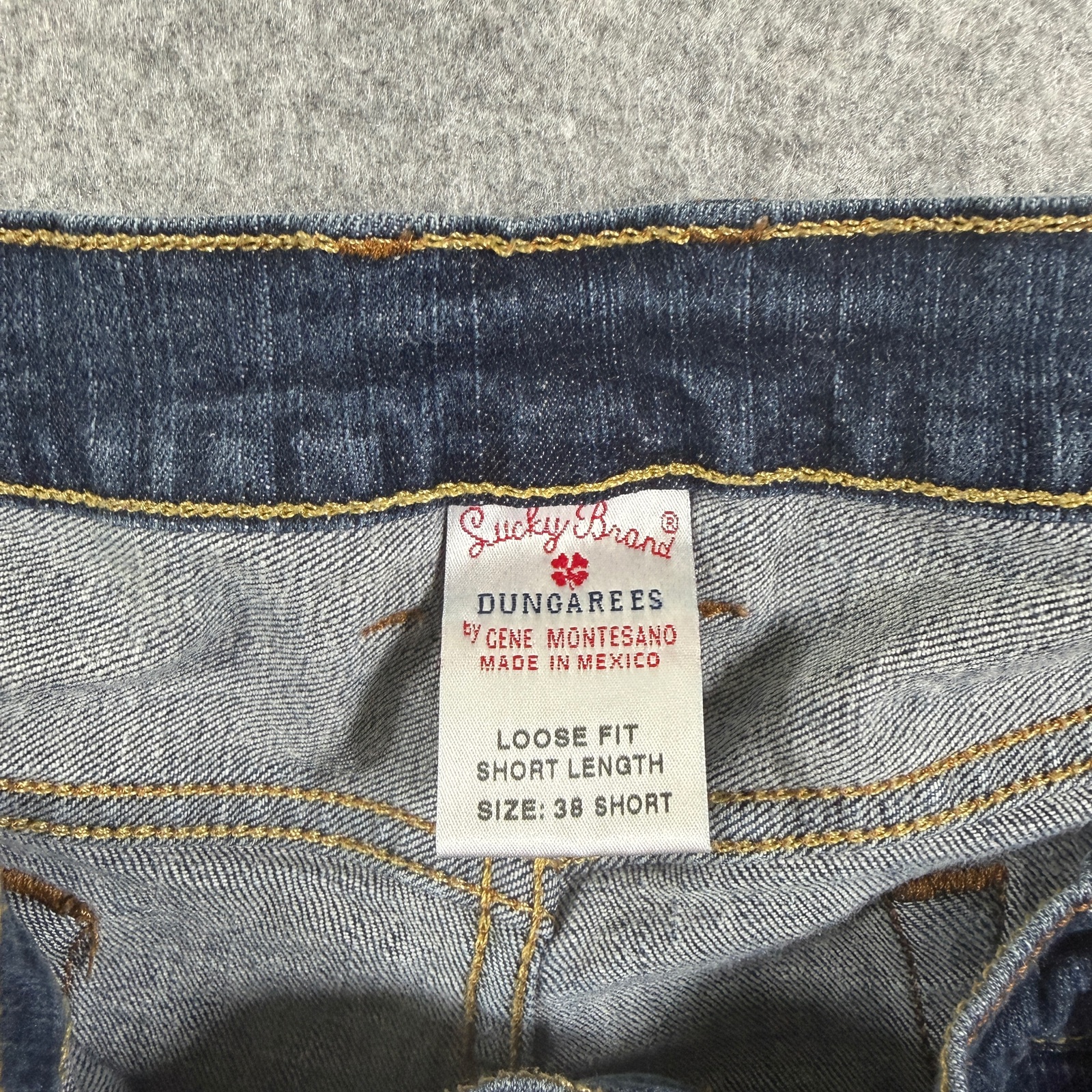 Vintage Y2K Lucky Brand Jeans Mens 38 Short Dark Wash Loose Fit Stretch Denim thumbnail 4