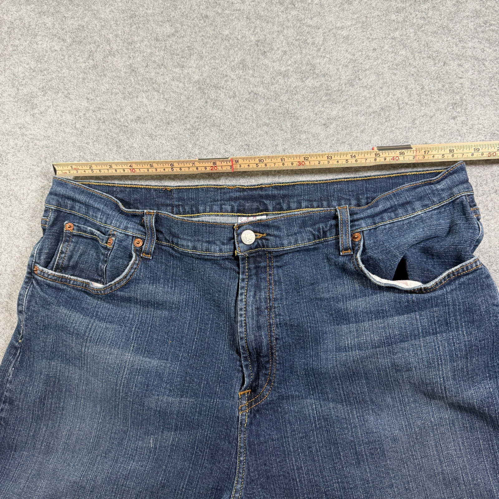 Vintage Y2K Lucky Brand Jeans Mens 38 Short Dark Wash Loose Fit Stretch Denim thumbnail 6
