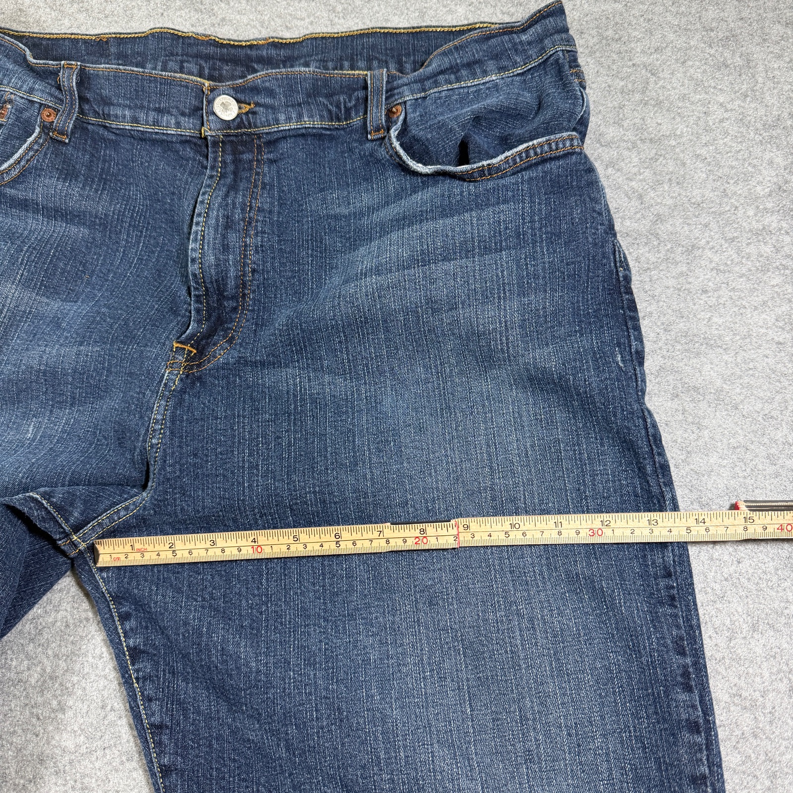 Vintage Y2K Lucky Brand Jeans Mens 38 Short Dark Wash Loose Fit Stretch Denim thumbnail 8
