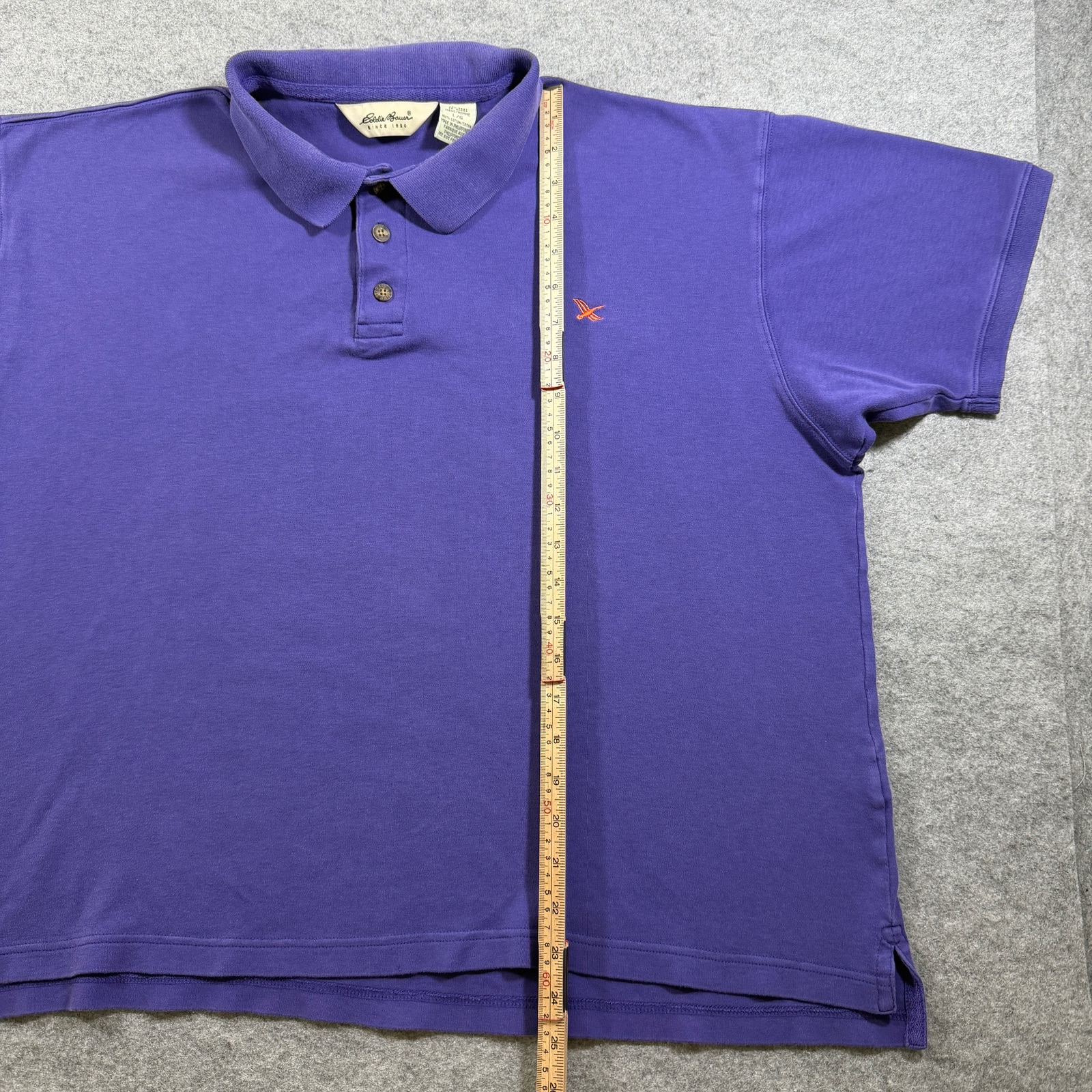 Vintage 90s Eddie Bauer Polo Shirt Mens L Purple Cotton Boxy Fit Soft Touch thumbnail 6