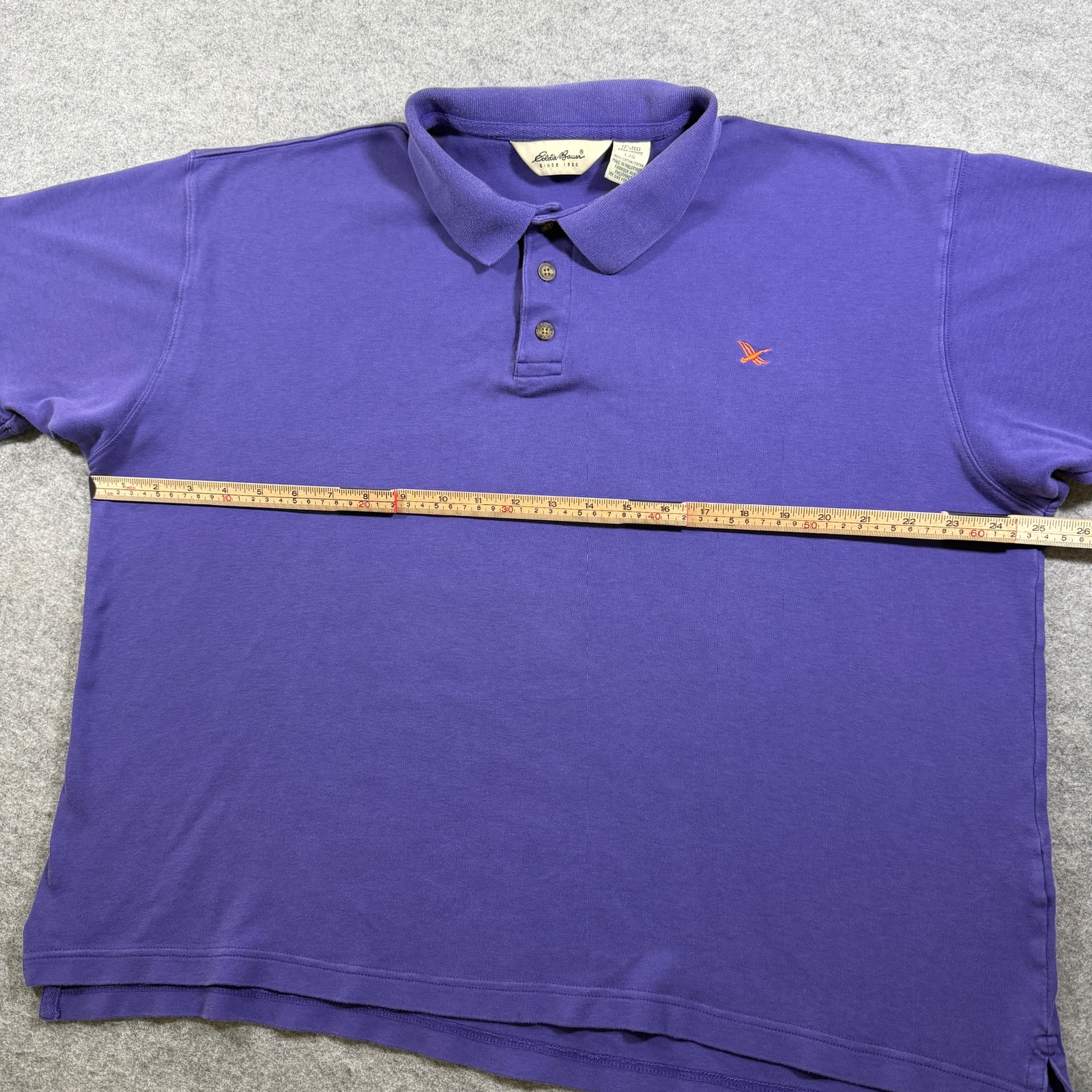 Vintage 90s Eddie Bauer Polo Shirt Mens L Purple Cotton Boxy Fit Soft Touch thumbnail 7