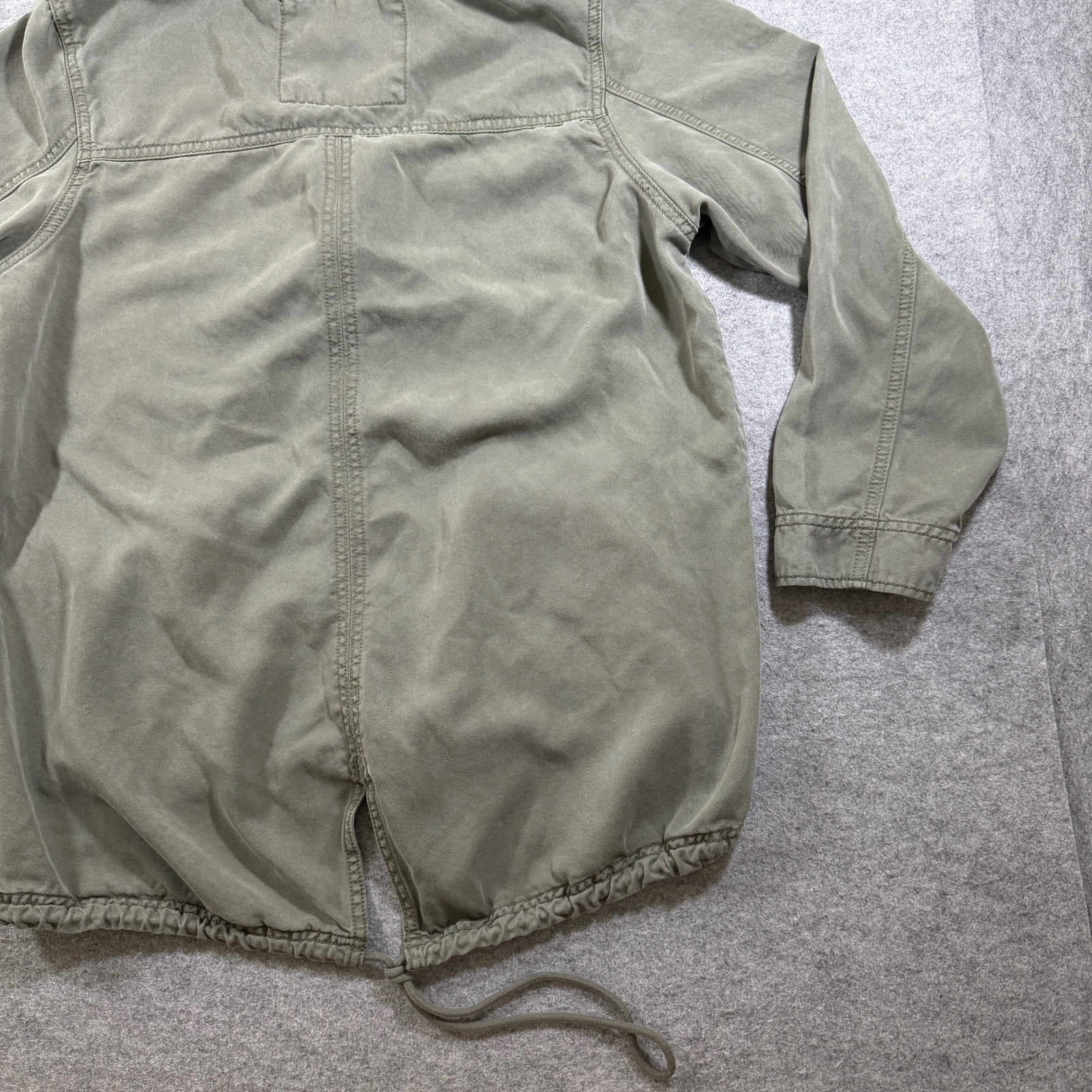 American Eagle Field Jacket Womens XL Olive Green Hooded Zip Front Military thumbnail 9