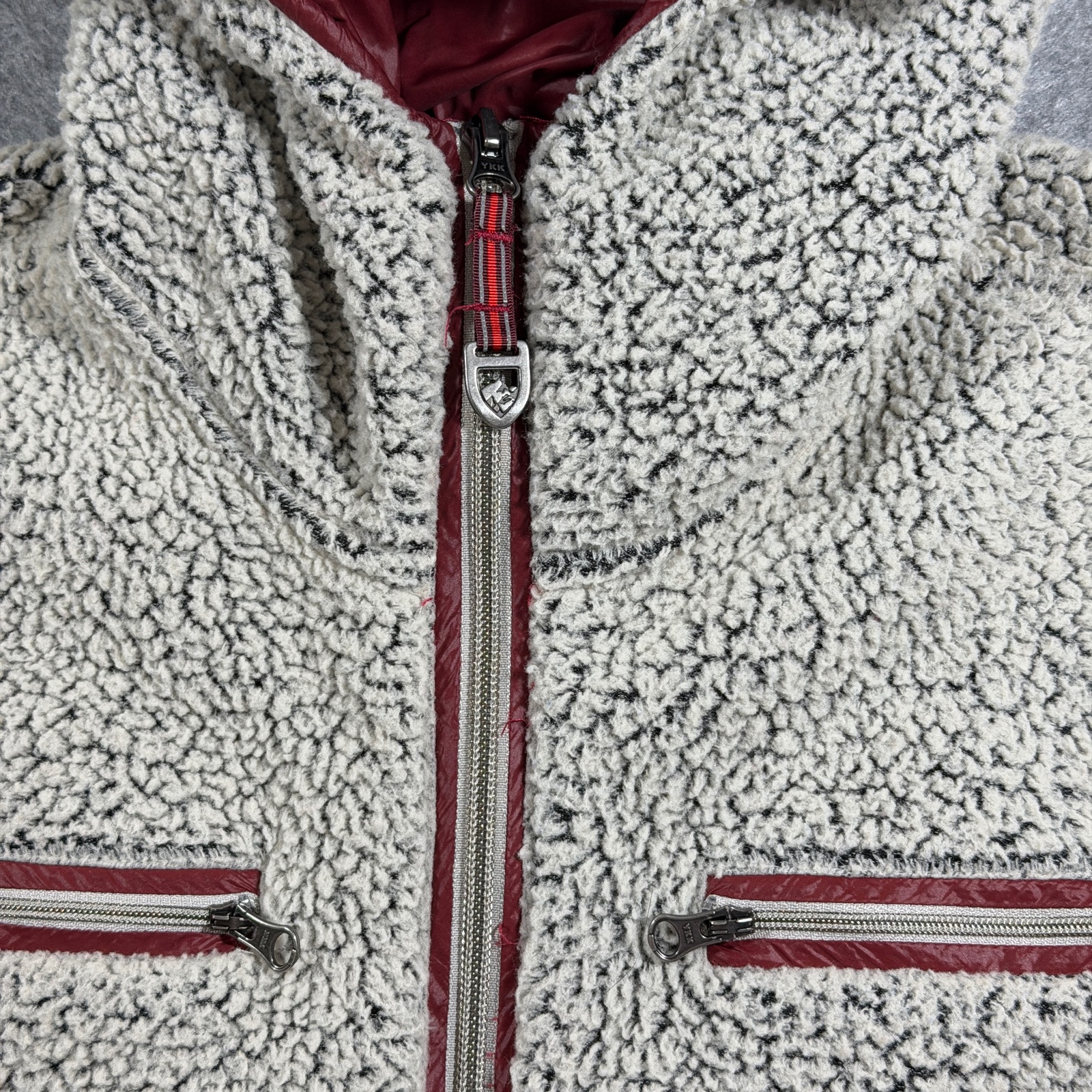 Kuhl Sherpa Fleece Jacket Womens S Cream Hooded Full Zip Thumbholes Zip Pockets thumbnail 10