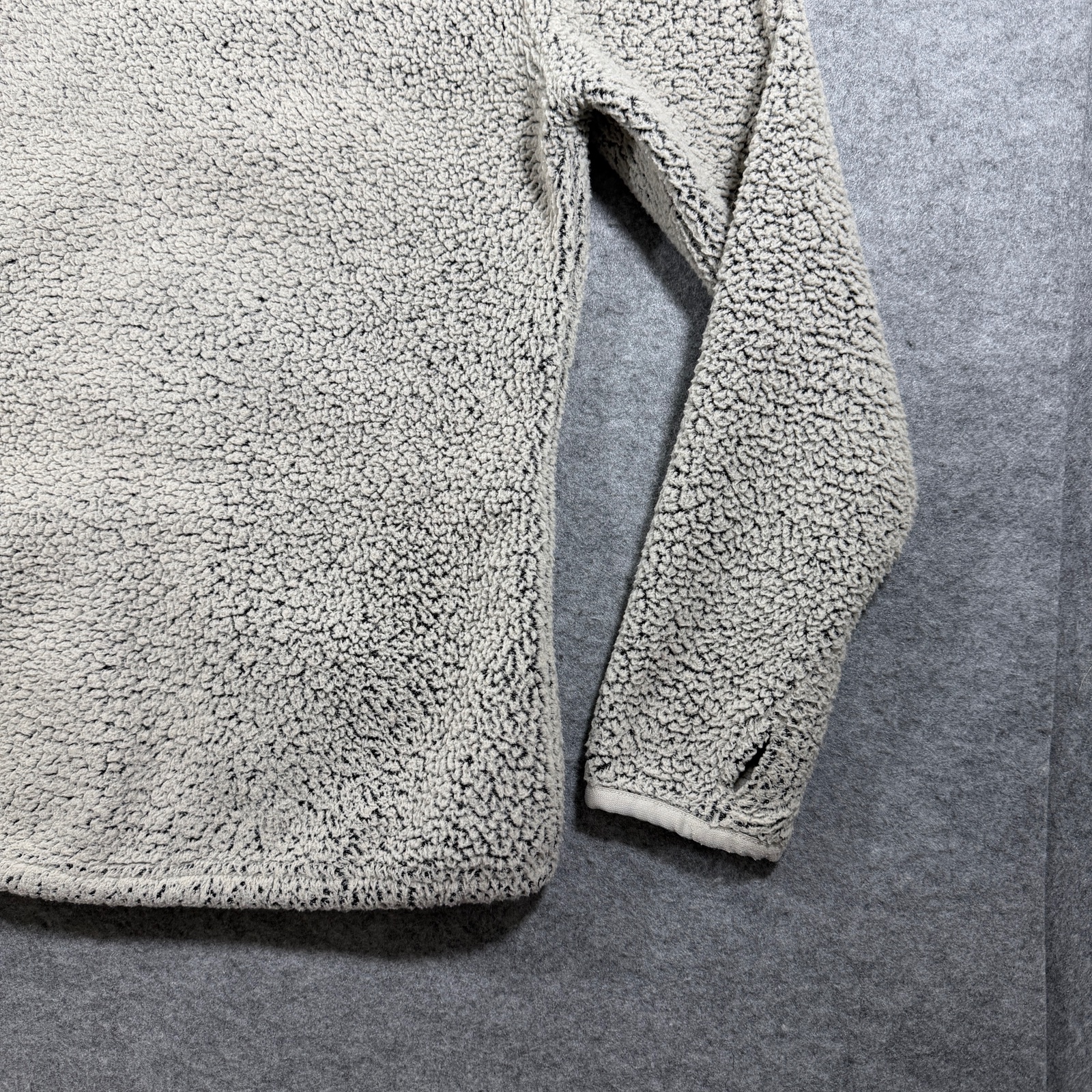 Kuhl Sherpa Fleece Jacket Womens S Cream Hooded Full Zip Thumbholes Zip Pockets thumbnail 13