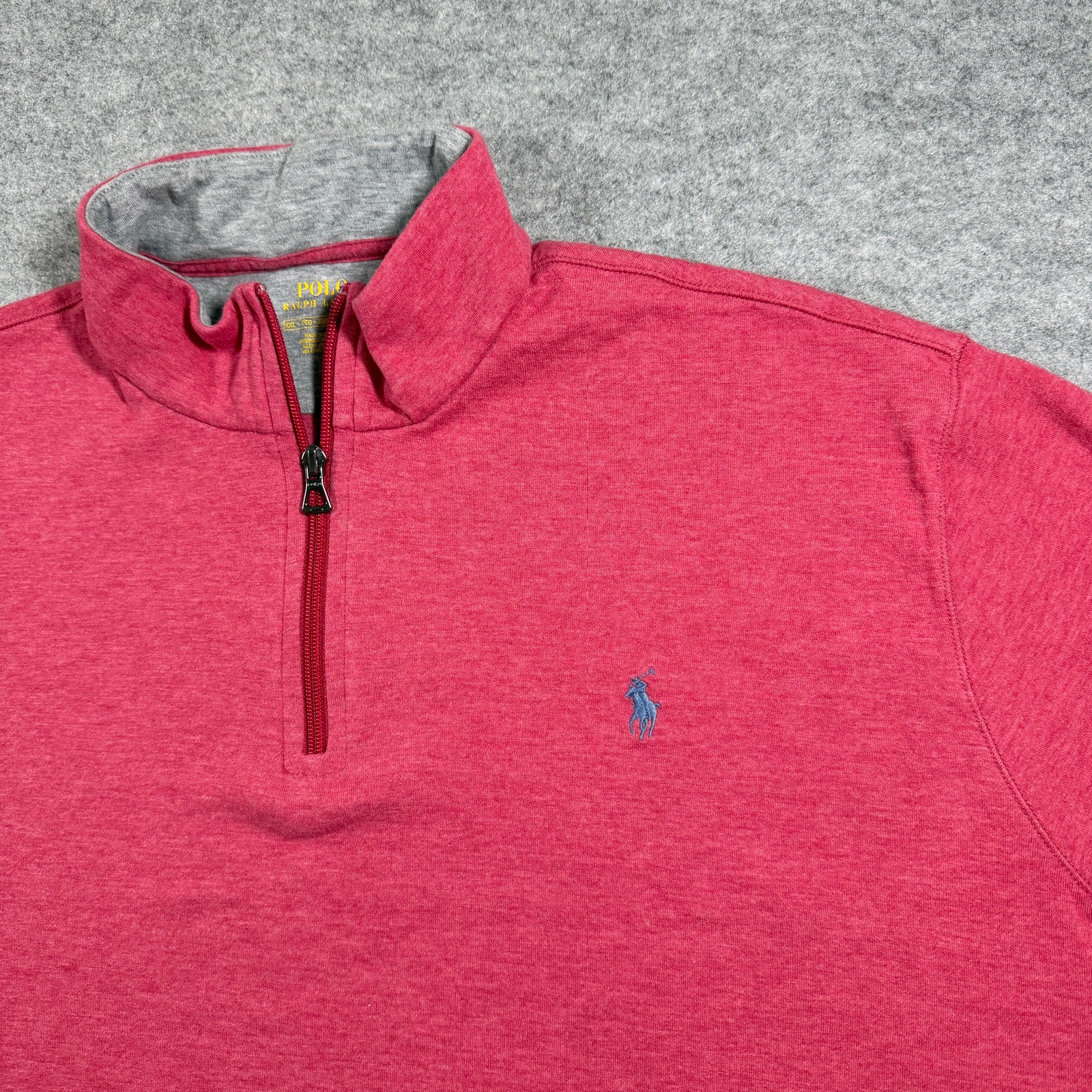 Polo Ralph Lauren Soft Touch 1/4 Zip Sweater Mens XXL Red Knit Pullover Preppy thumbnail 3