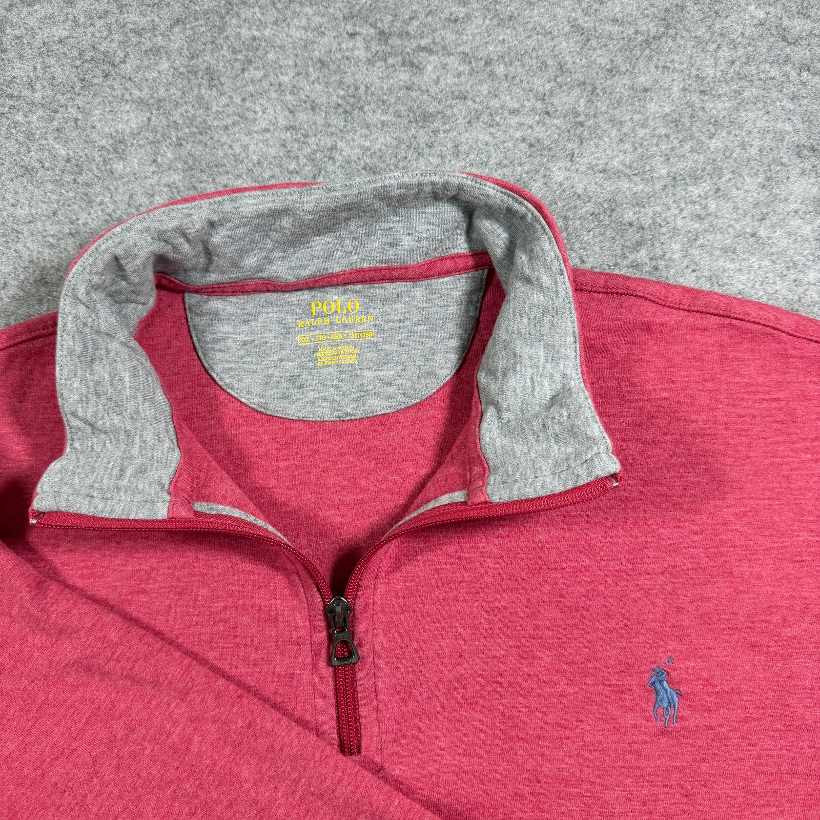 Polo Ralph Lauren Soft Touch 1/4 Zip Sweater Mens XXL Red Knit Pullover Preppy thumbnail 4