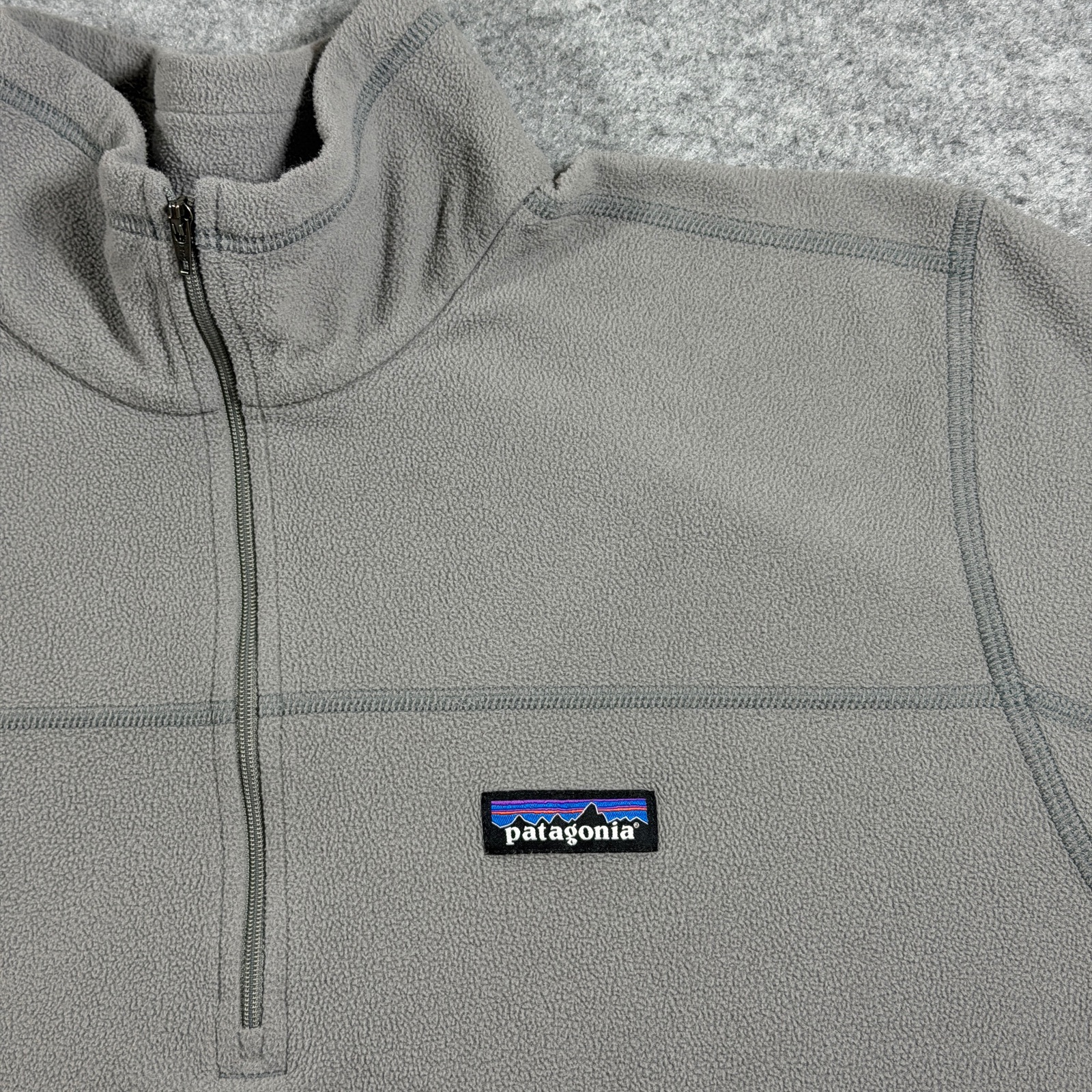 Patagonia Micro D Fleece Pullover Mens L Gray 1/4 Zip Recycled Hiking Outdoor thumbnail 4
