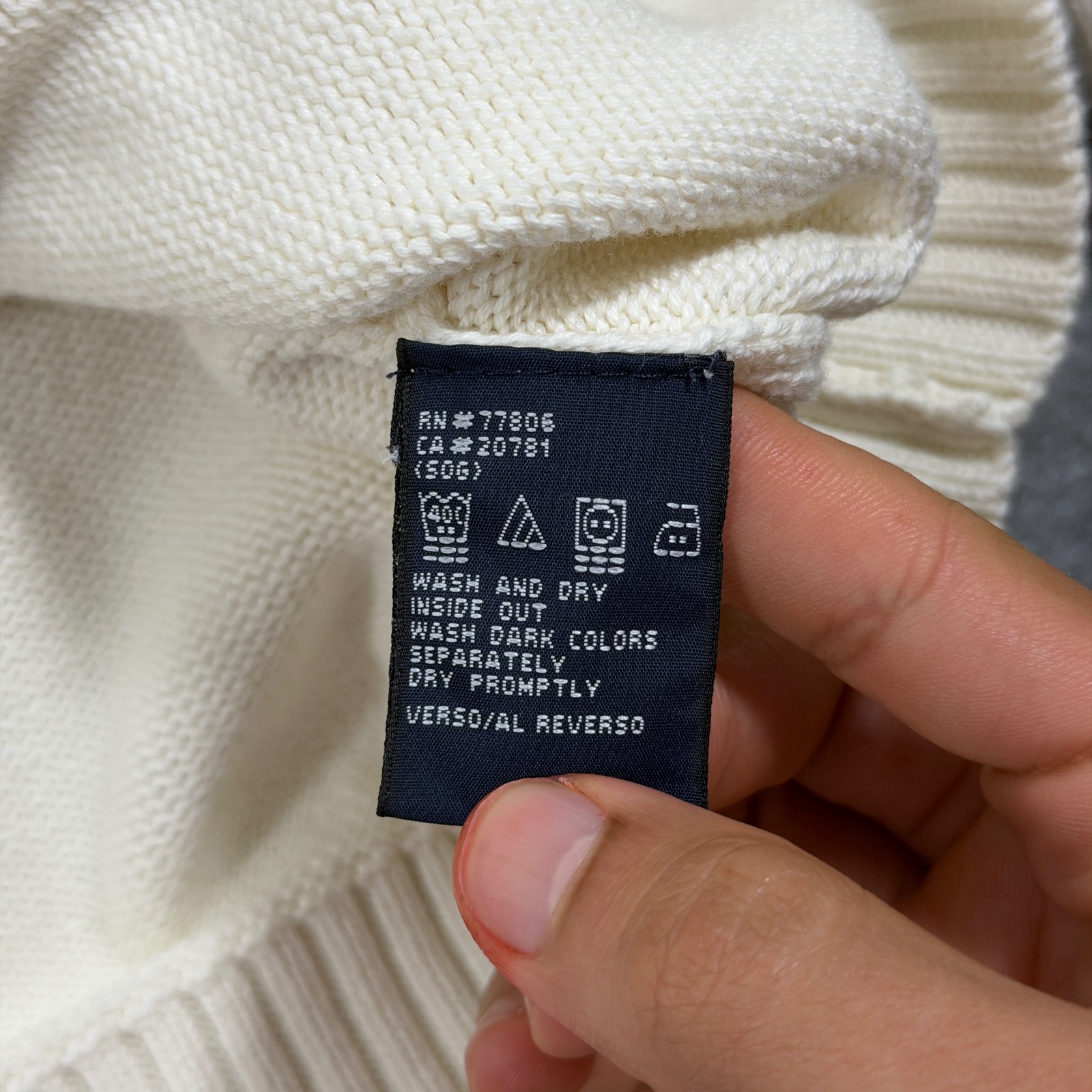 Tommy Hilfiger Heavyweight Knit Sweater Mens XL Cream Crewneck Flag Logo Preppy thumbnail 11