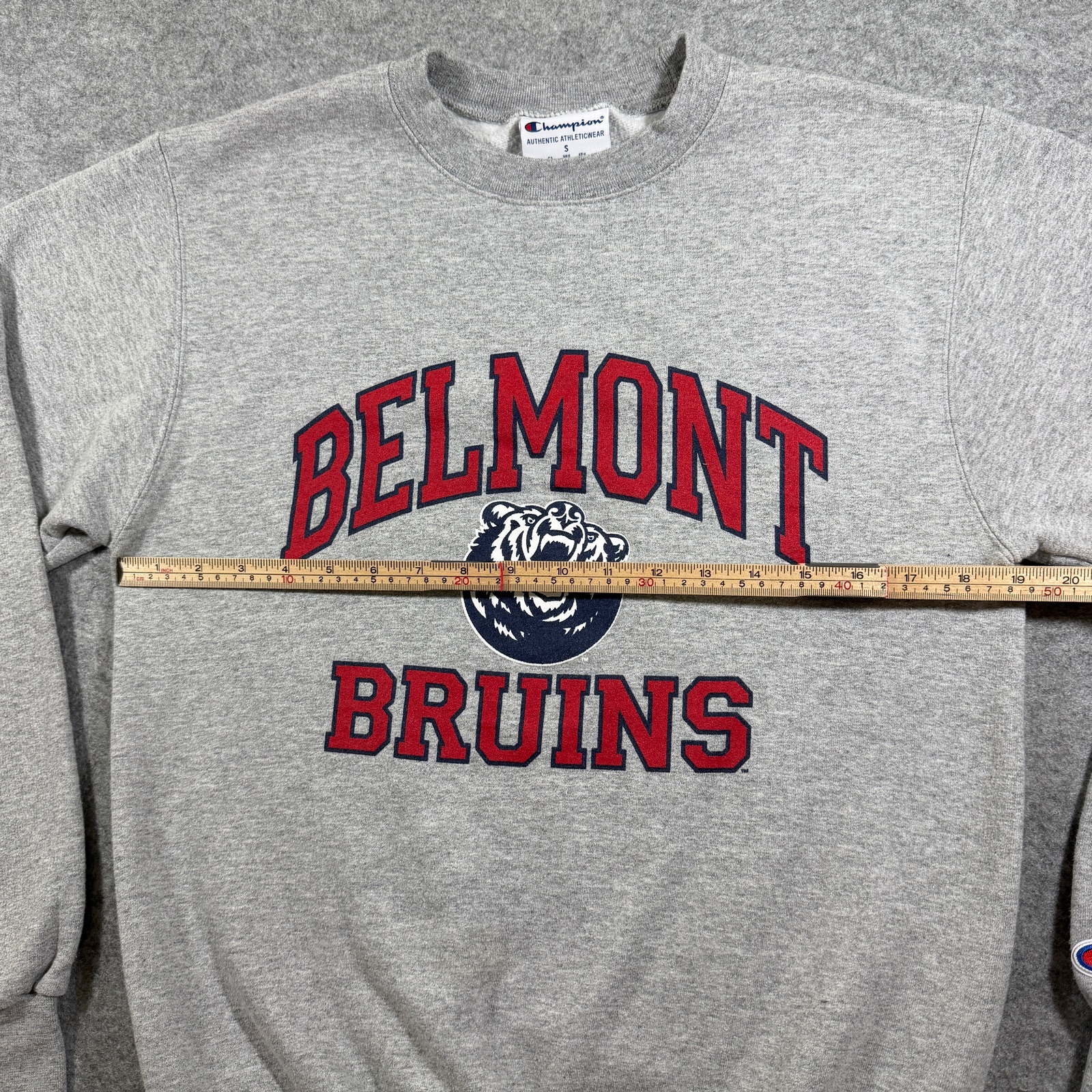 Champion Belmont Bruins Crewneck Sweatshirt Mens S Gray NCAA College Fleece Logo thumbnail 6