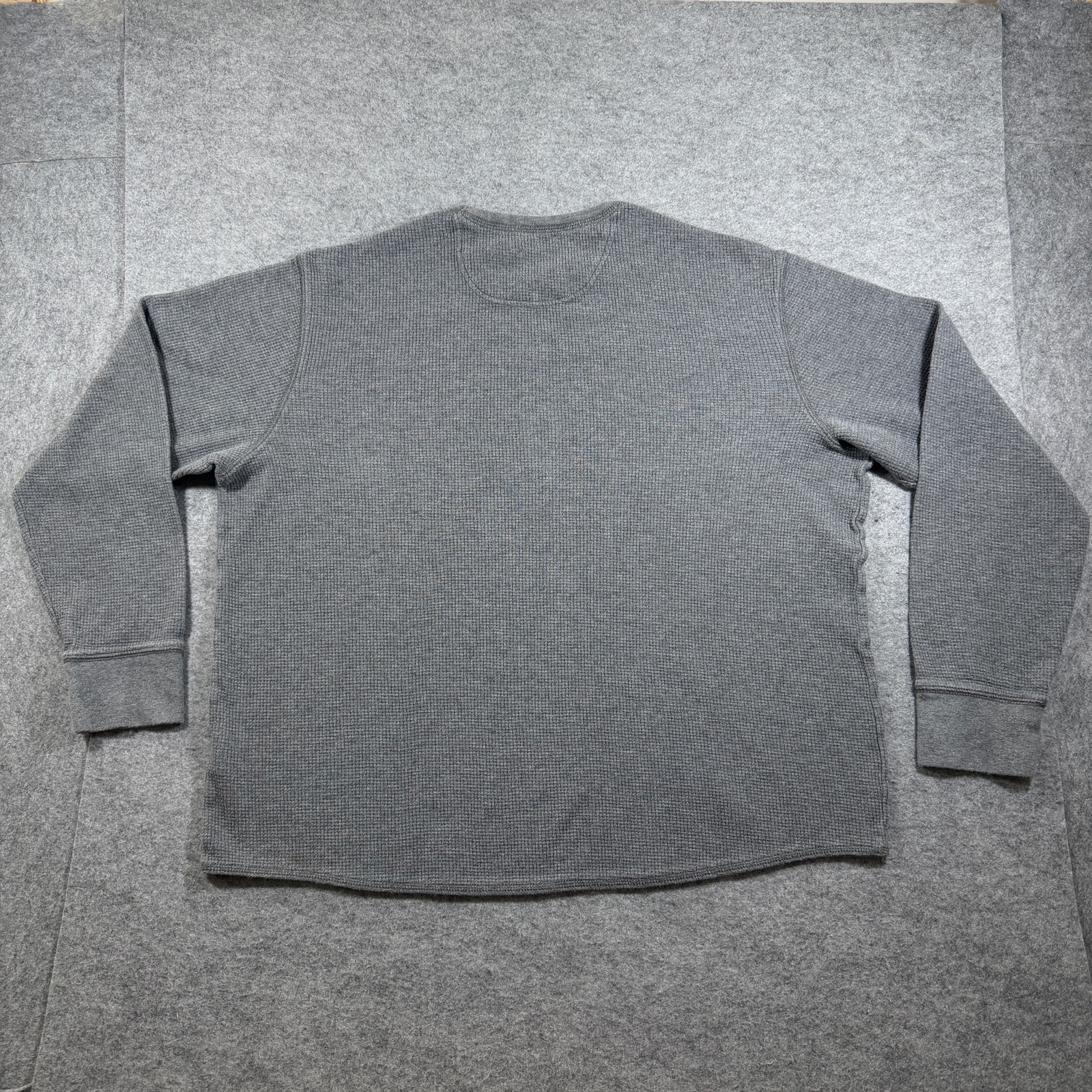 Eddie Bauer Thermal Shirt Mens XL Gray Waffle Knit Crew Neck Cotton Outdoor thumbnail 2
