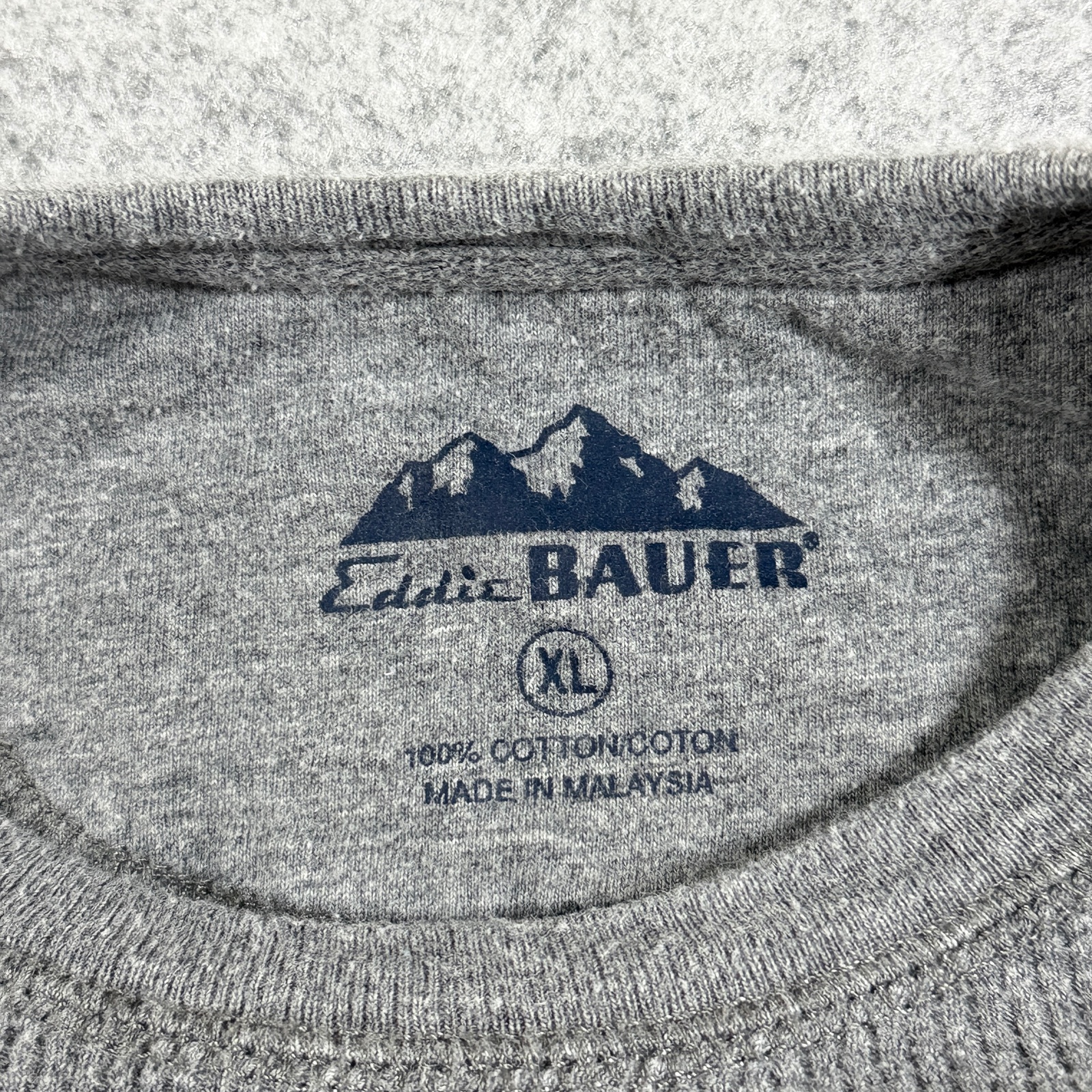 Eddie Bauer Thermal Shirt Mens XL Gray Waffle Knit Crew Neck Cotton Outdoor thumbnail 3