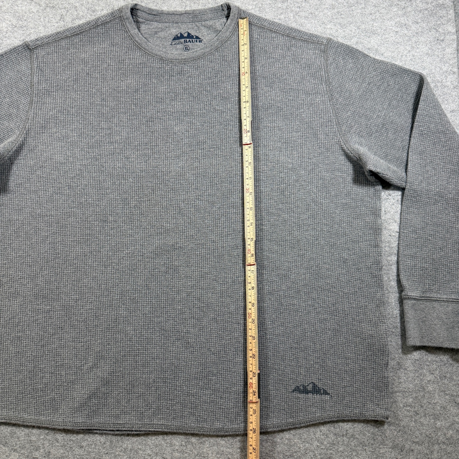 Eddie Bauer Thermal Shirt Mens XL Gray Waffle Knit Crew Neck Cotton Outdoor thumbnail 5