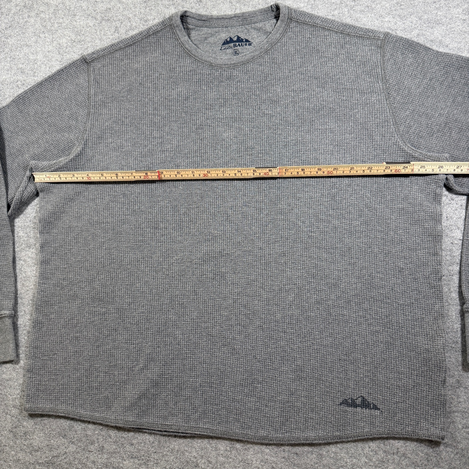 Eddie Bauer Thermal Shirt Mens XL Gray Waffle Knit Crew Neck Cotton Outdoor thumbnail 6
