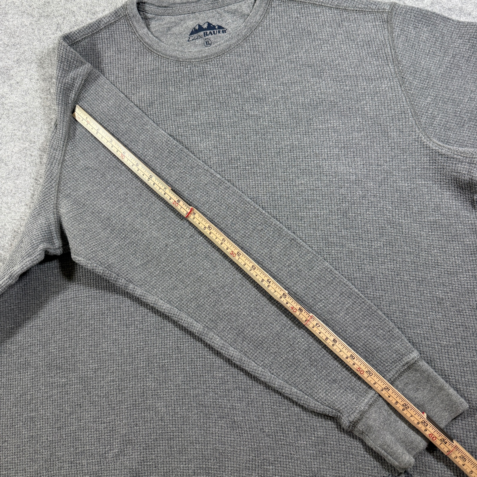 Eddie Bauer Thermal Shirt Mens XL Gray Waffle Knit Crew Neck Cotton Outdoor thumbnail 7