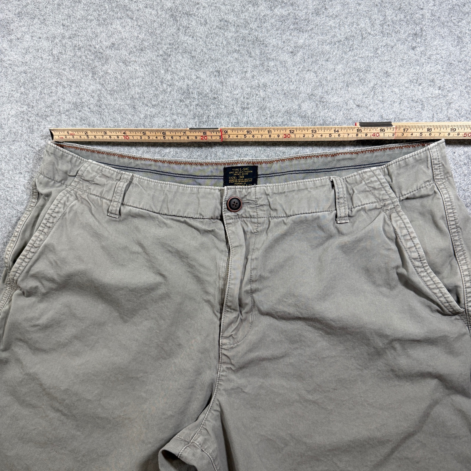 Lucky Brand Chino Shorts Mens 38 Olive Khaki Cotton Flat Front Casual Preppy thumbnail 5