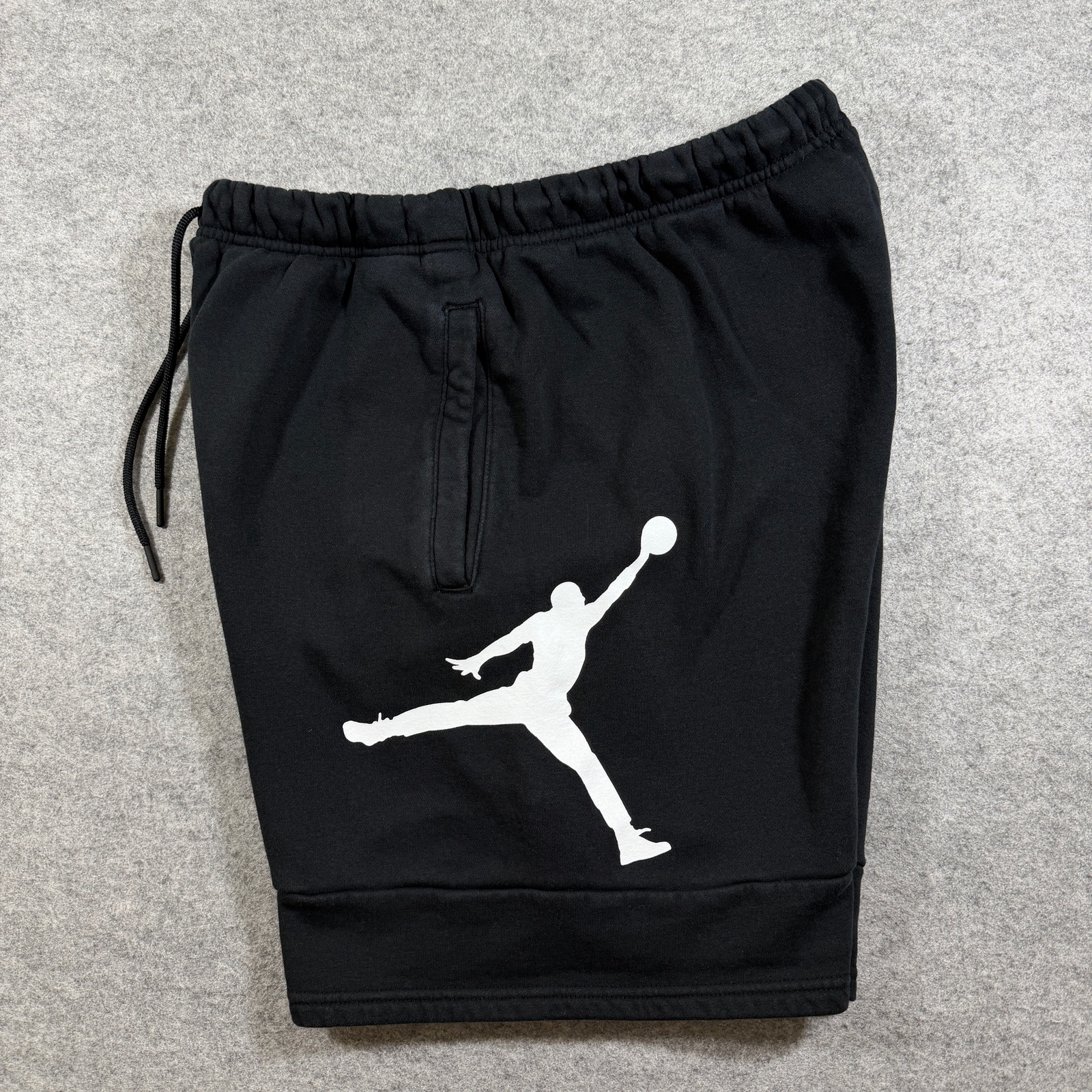 Jordan Fleece Shorts Mens M Black Jumpman Logo Cotton Drawstring Athletic Gym