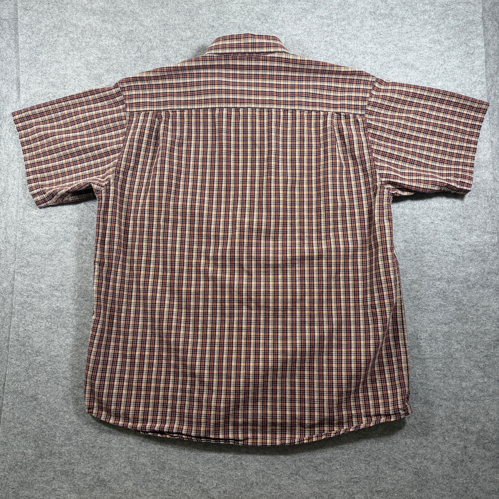 VTG Columbia XCO Shirt Mens L Orange Plaid Button Up Outdoor Hiking Short Sleeve thumbnail 2
