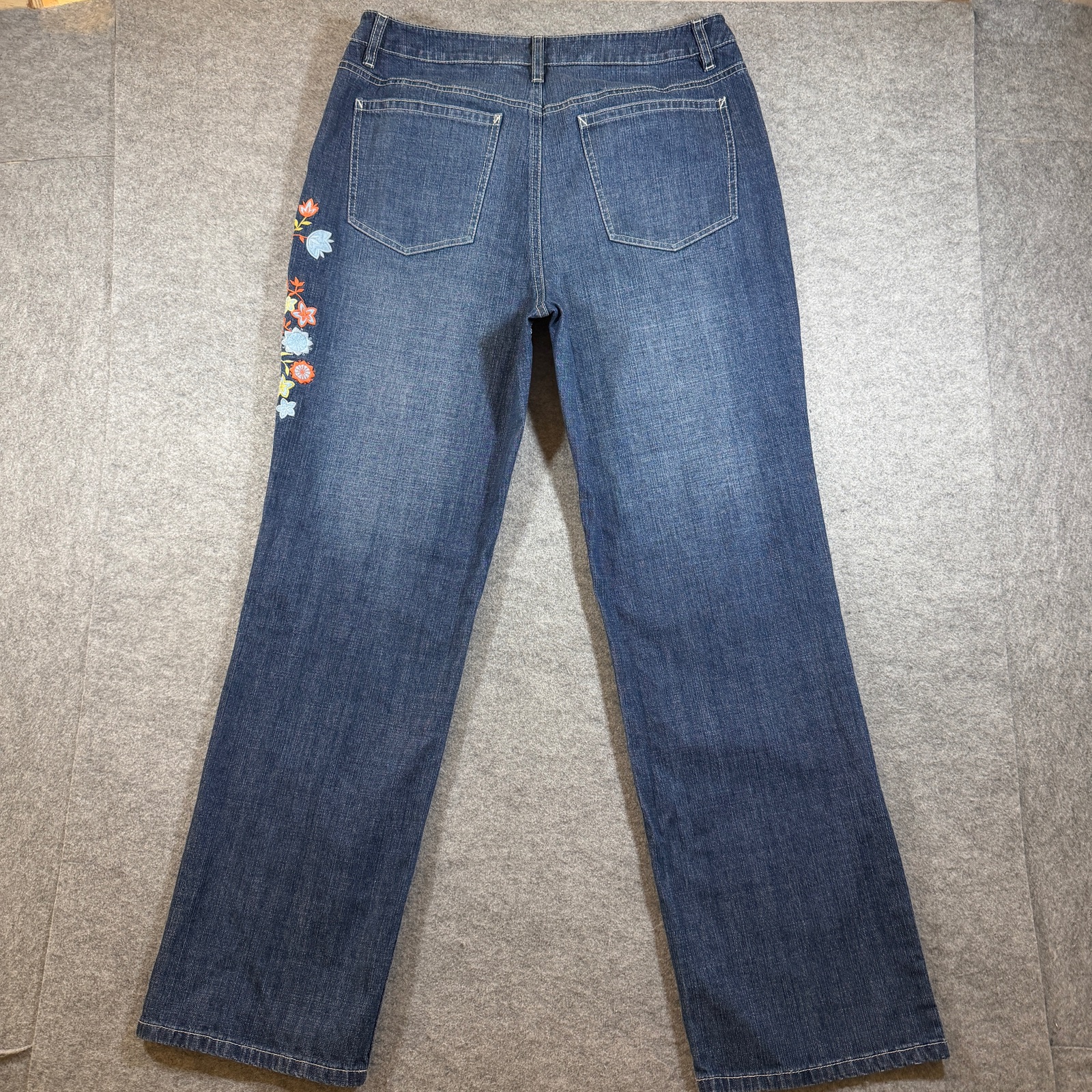 Vintage Talbots Jeans Womens 12 30x31 Dark Wash Floral Embroidered Denim thumbnail 2