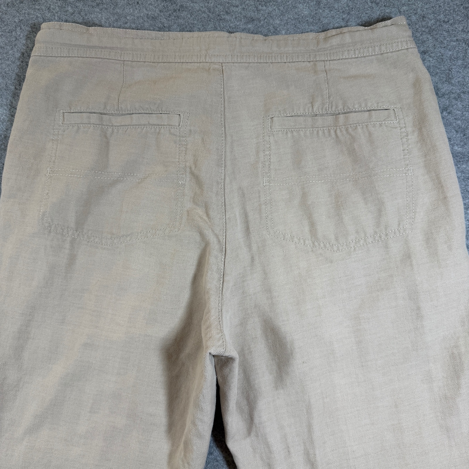 Calvin Klein Linen Pants Womens S Khaki High Rise Relaxed Fit Summer Trousers thumbnail 4