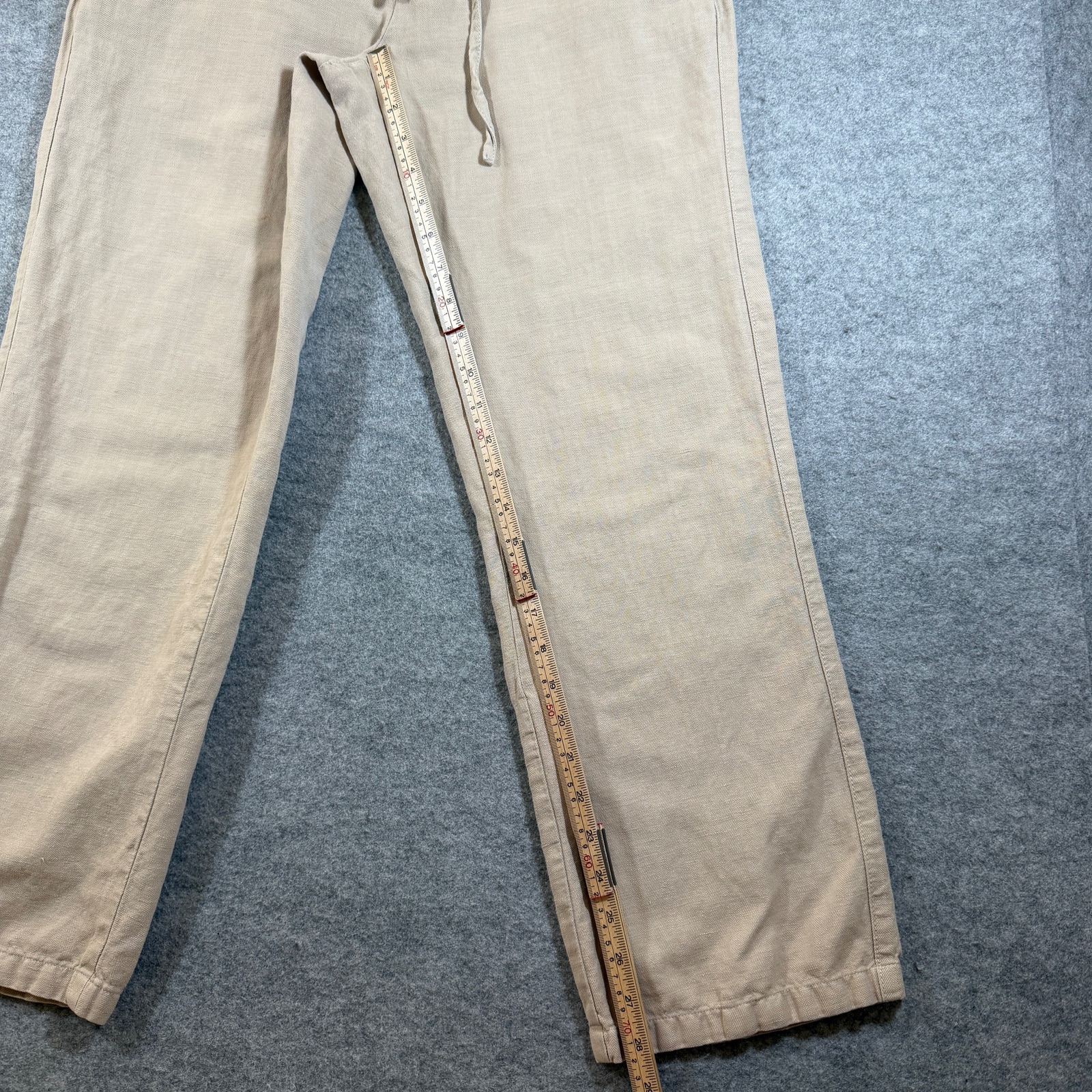 Calvin Klein Linen Pants Womens S Khaki High Rise Relaxed Fit Summer Trousers thumbnail 8